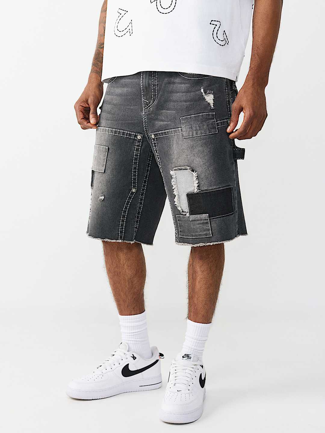 VINNY BIG T CARPENTER FRAYED ULTRA BAGGY SHORT, image 3