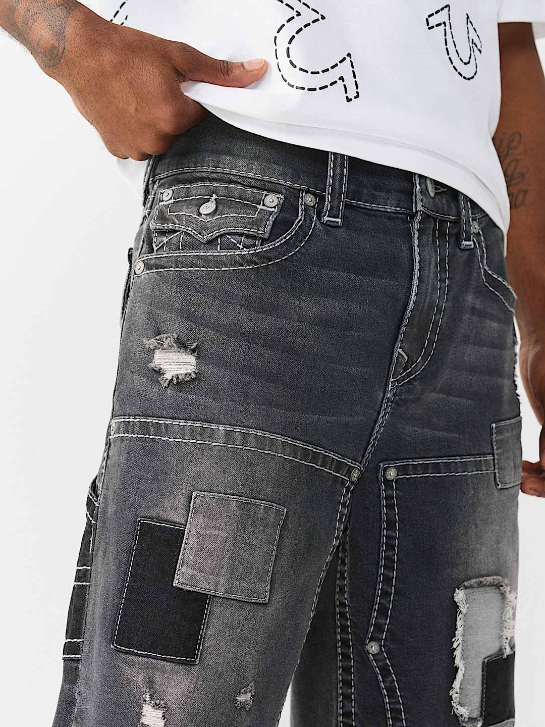 VINNY BIG T CARPENTER FRAYED ULTRA BAGGY SHORT, image 4