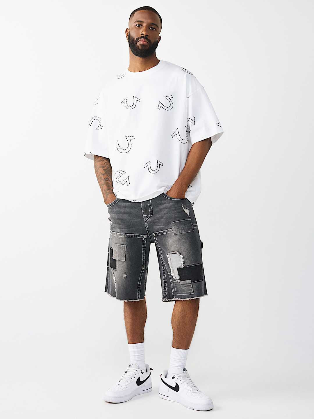 VINNY BIG T CARPENTER FRAYED ULTRA BAGGY SHORT, image 6