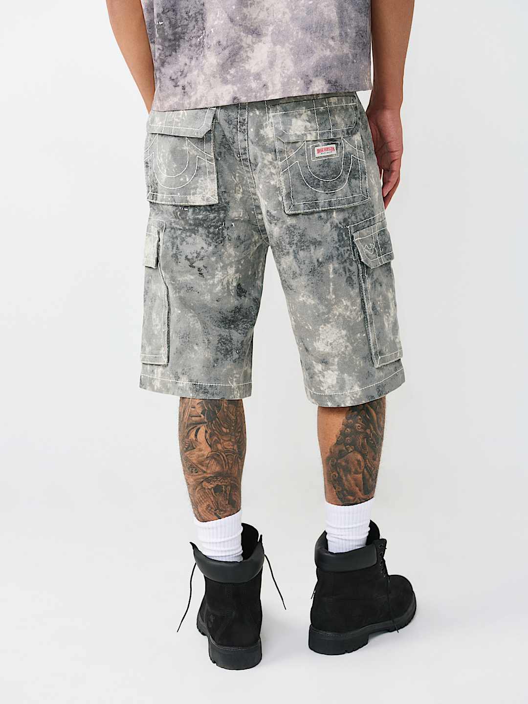 VINNY BIG T TIE-DYE CAMO ULTRA BAGGY CARGO SHORT, image 5