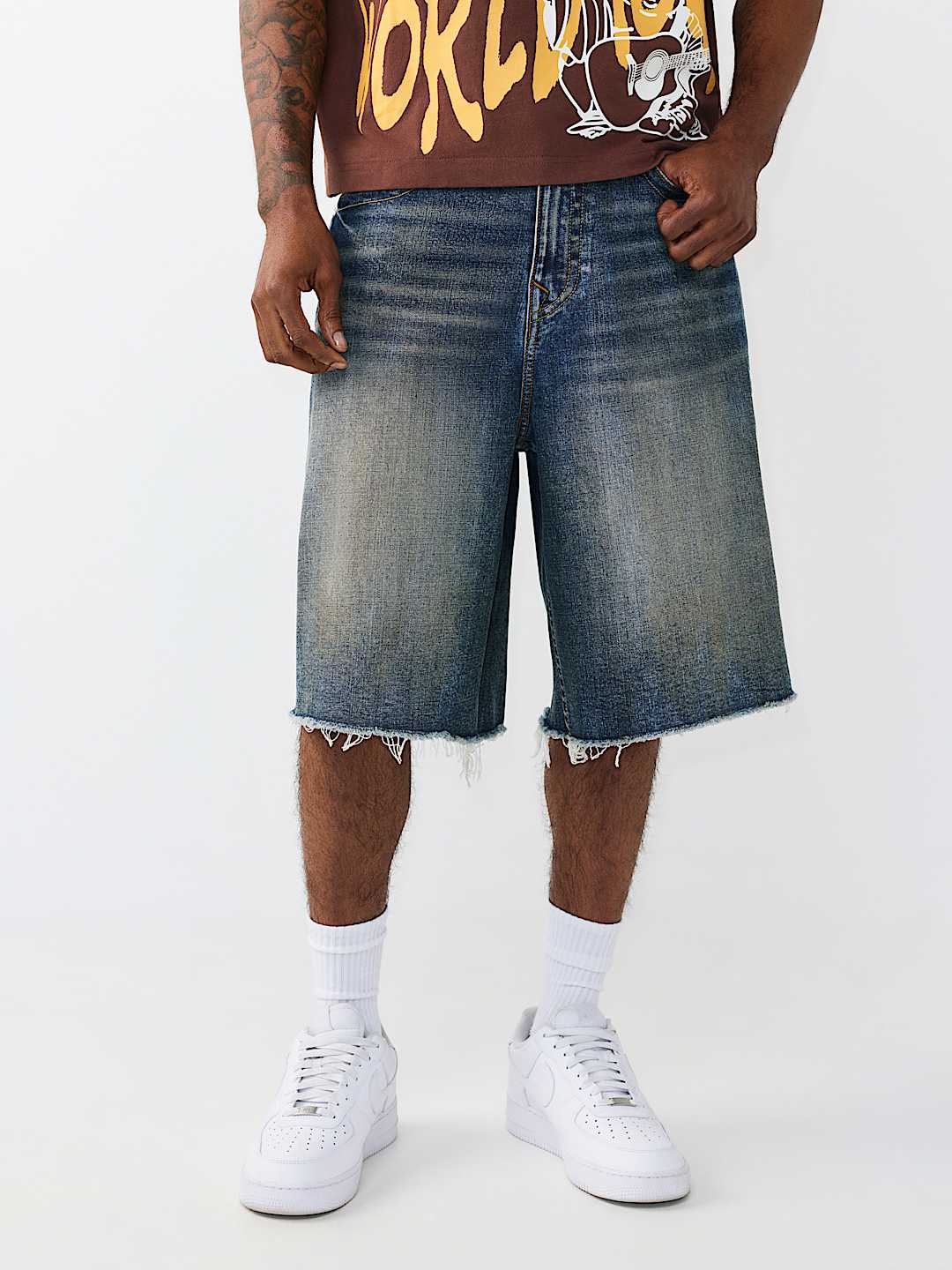 MIKEY FRAYED HEM FLAP BAGGY AF SHORT, image 4