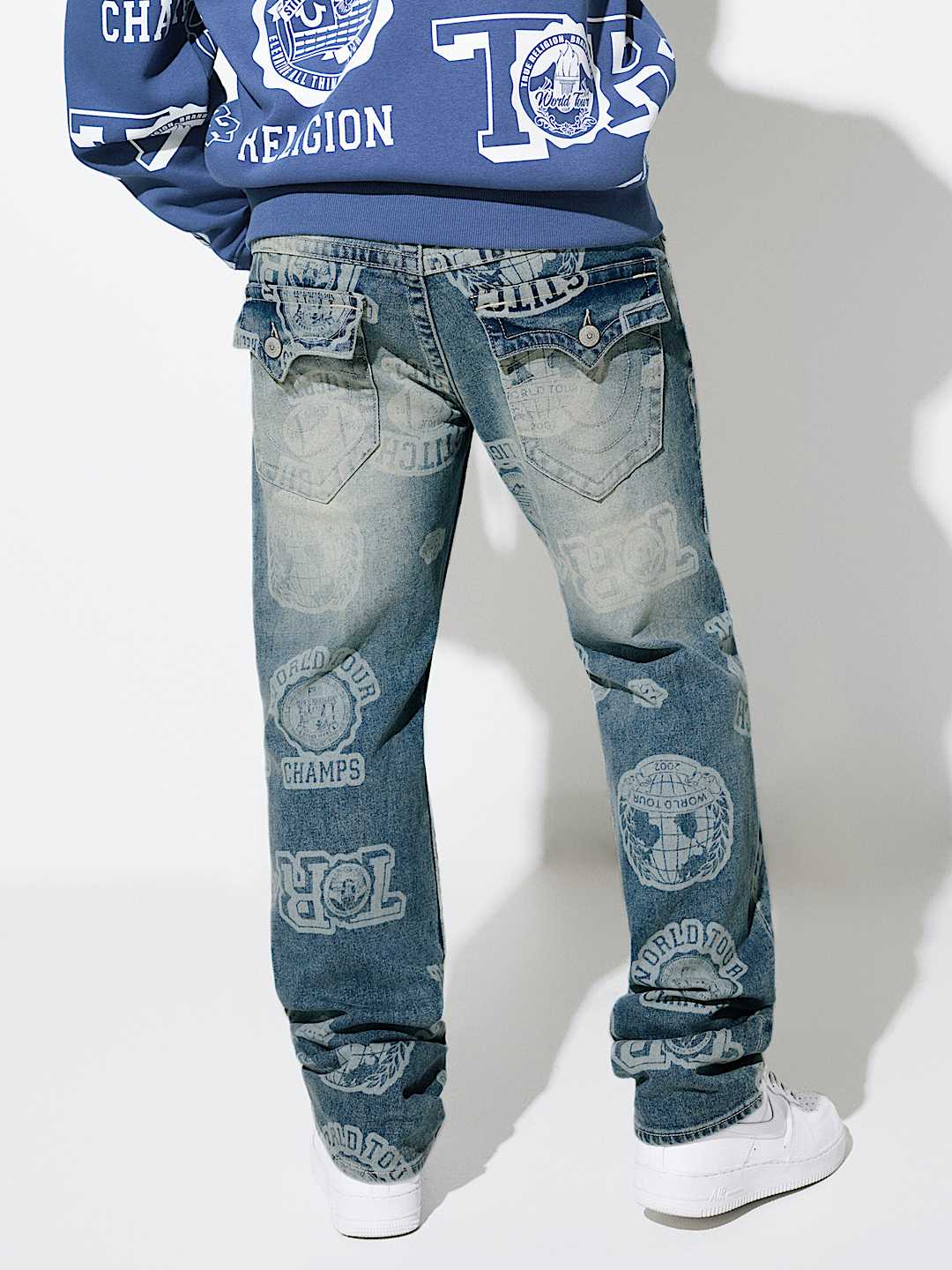 RICKY ALLOVER PRINT STRAIGHT JEAN 34