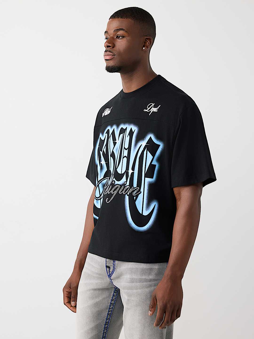 RHINESTONE LOGO HEAVYWEIGHT BOXY TEE, image 4
