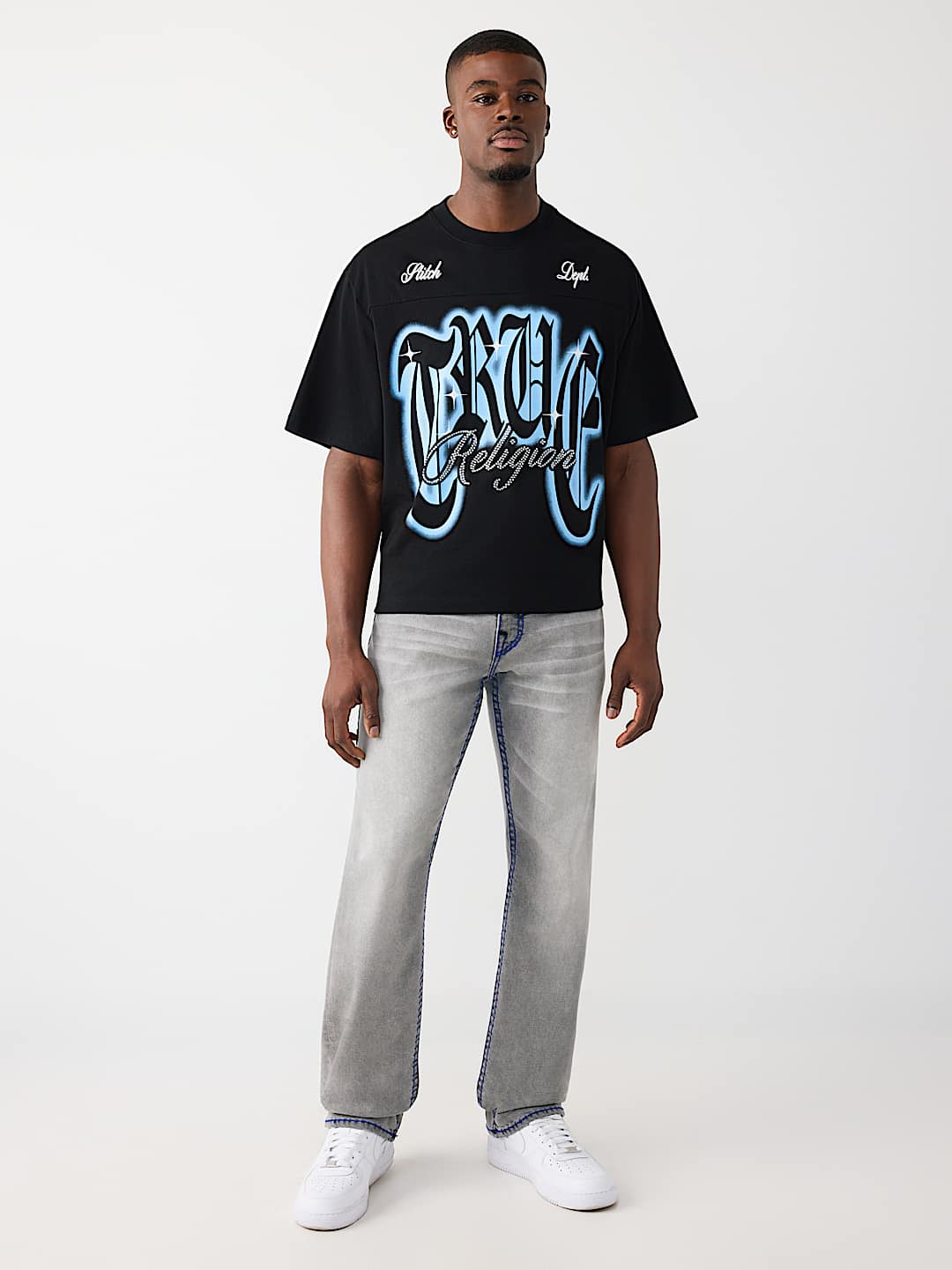 RHINESTONE LOGO HEAVYWEIGHT BOXY TEE, image 6