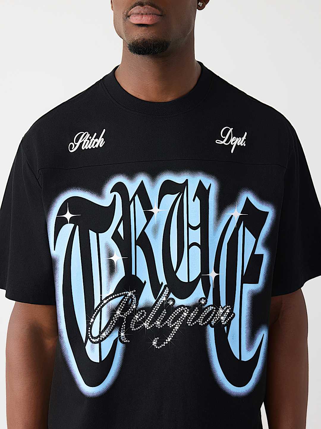 RHINESTONE LOGO HEAVYWEIGHT BOXY TEE, image 1