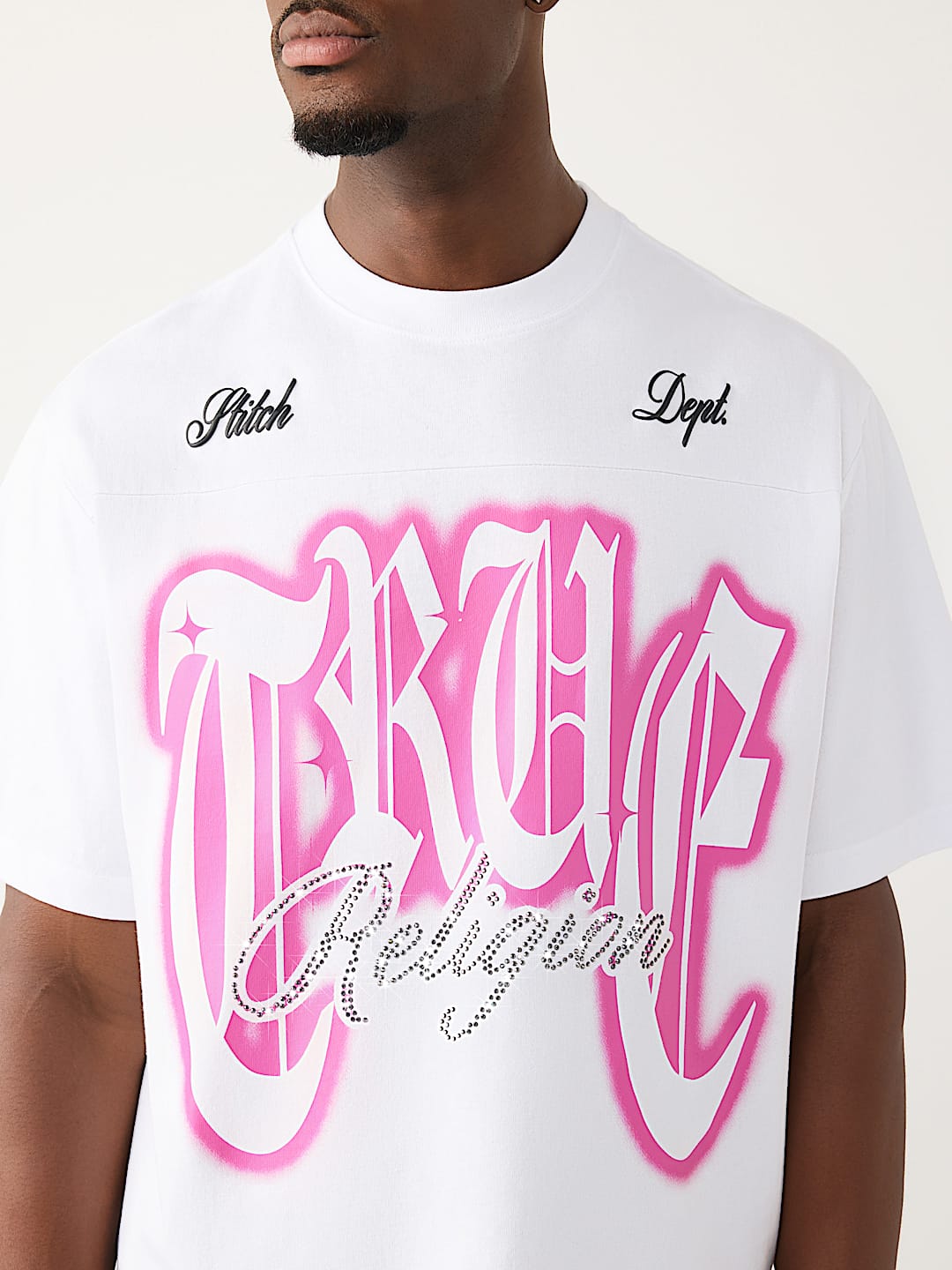 RHINESTONE LOGO HEAVYWEIGHT BOXY TEE, image 3