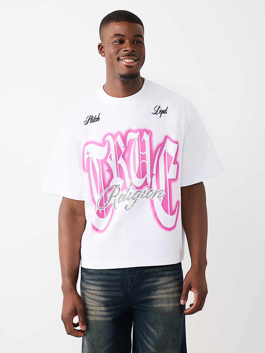 RHINESTONE LOGO HEAVYWEIGHT BOXY TEE, image 4