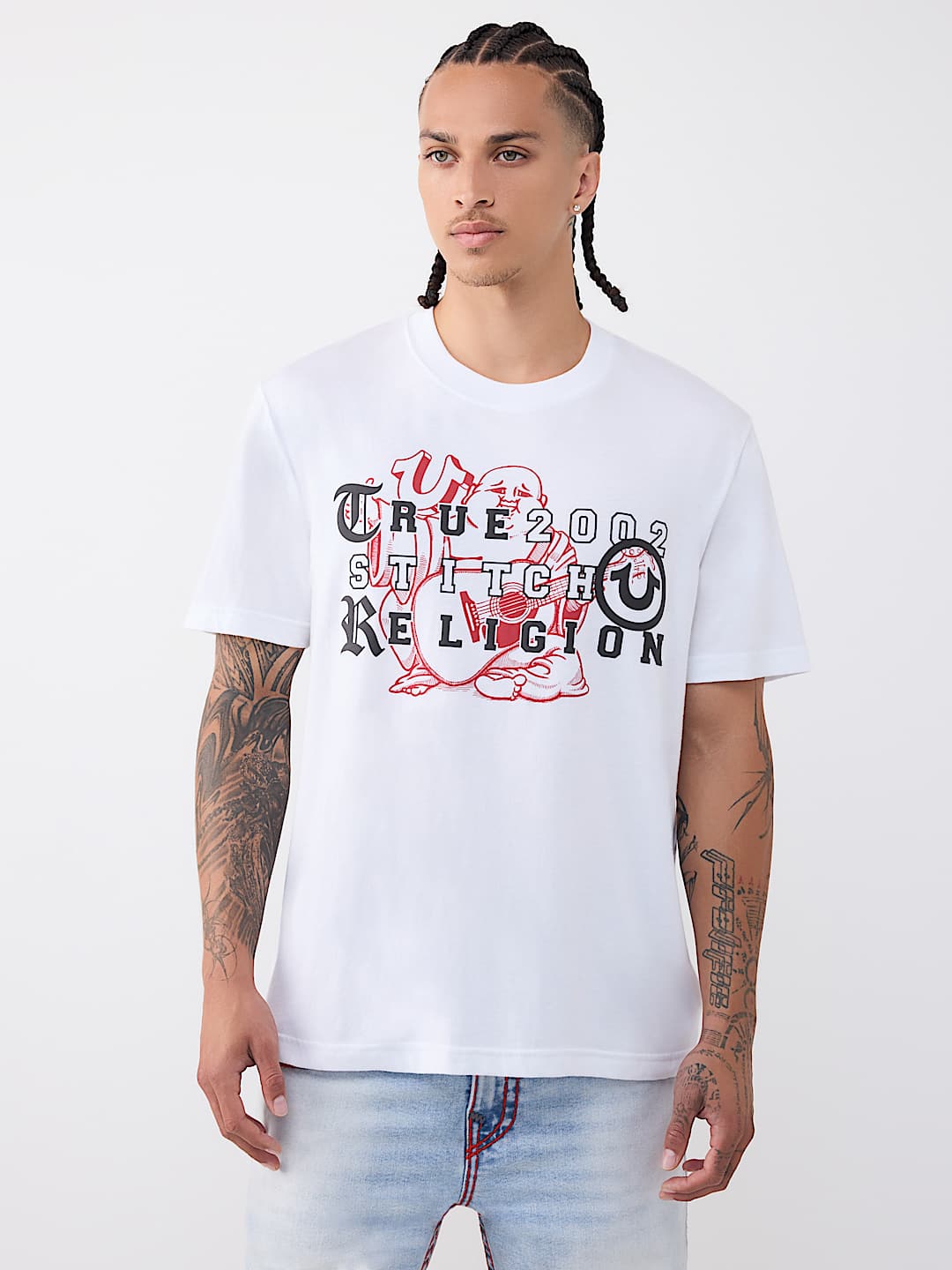 CAMISETA CON LETRAS Y BUDDHA, image 2