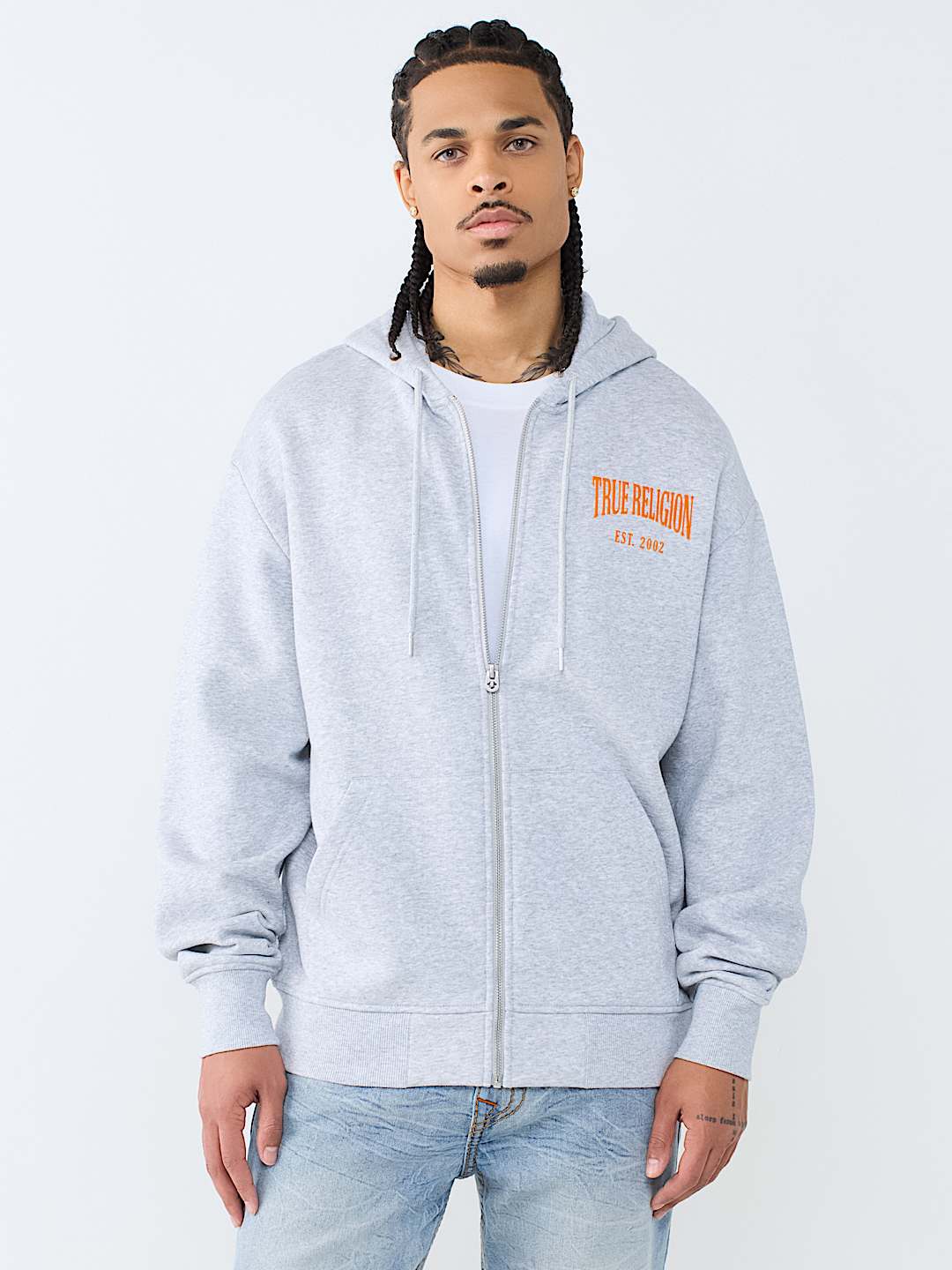 BUDDHA ARCHED LOGO ZIP HOODIE
