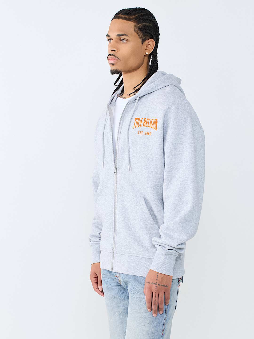 BUDDHA ARCHED LOGO ZIP HOODIE
