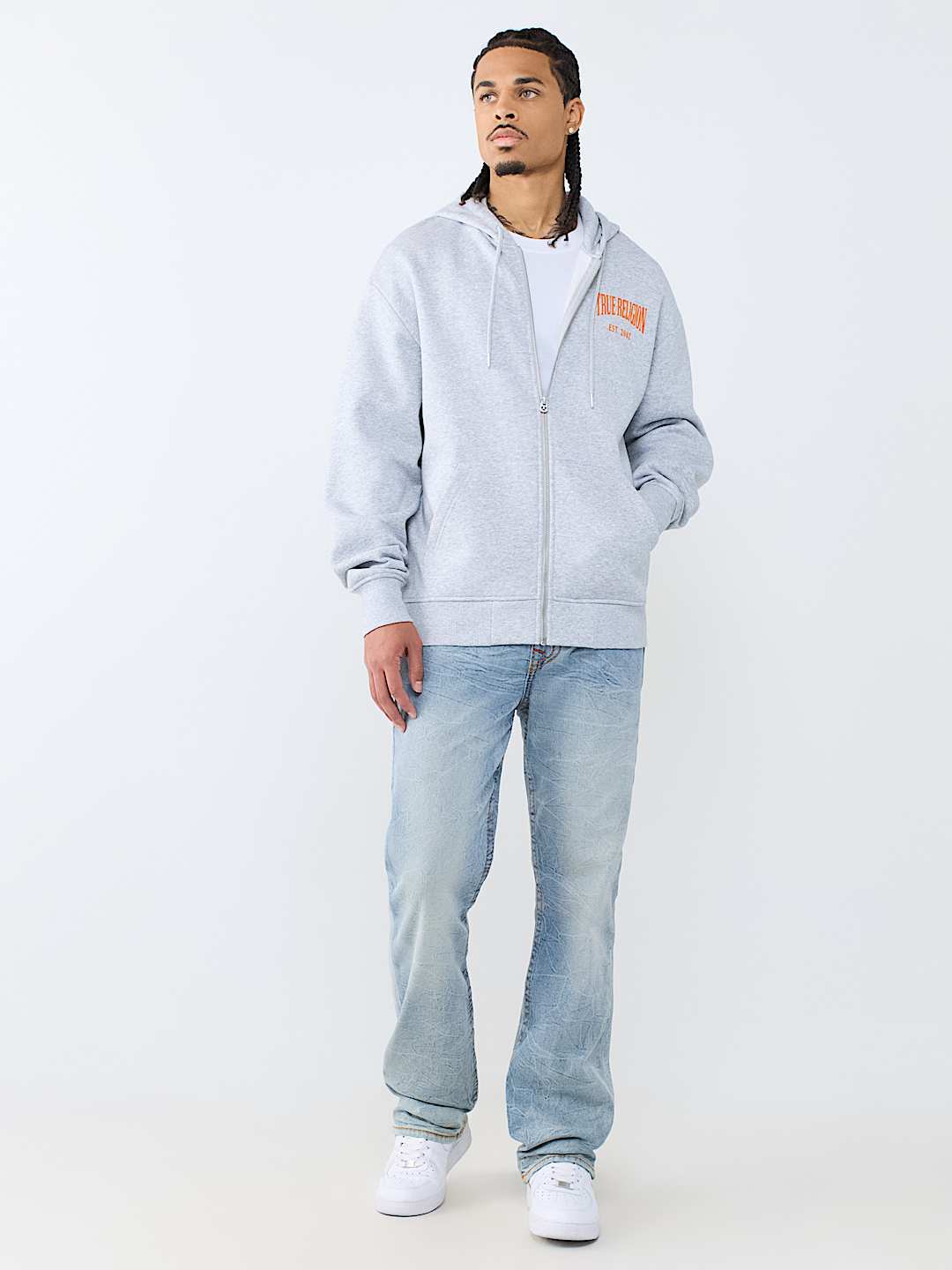 BUDDHA ARCHED LOGO ZIP HOODIE