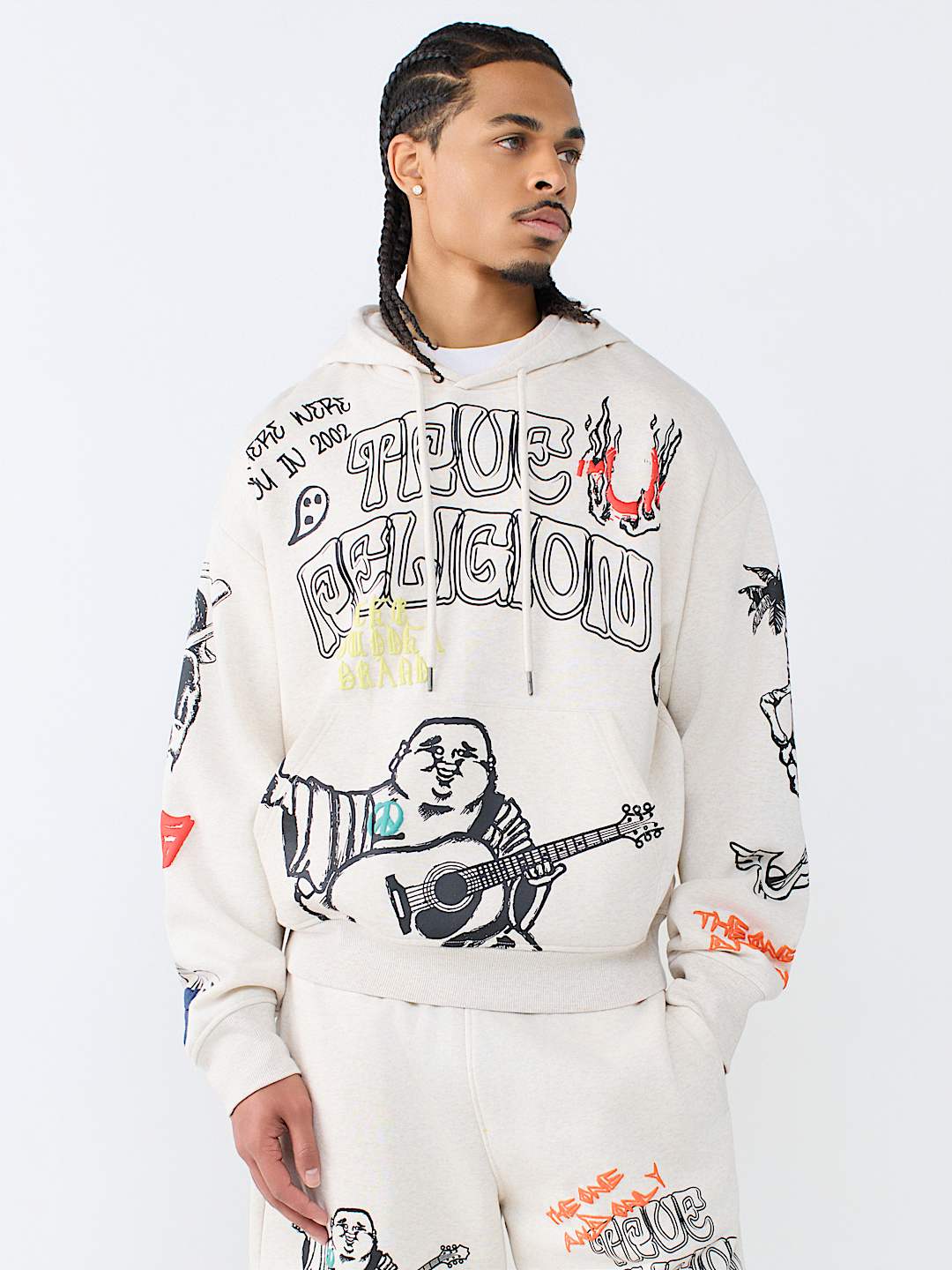 SKETCHED LOGO BOXY HOODIE