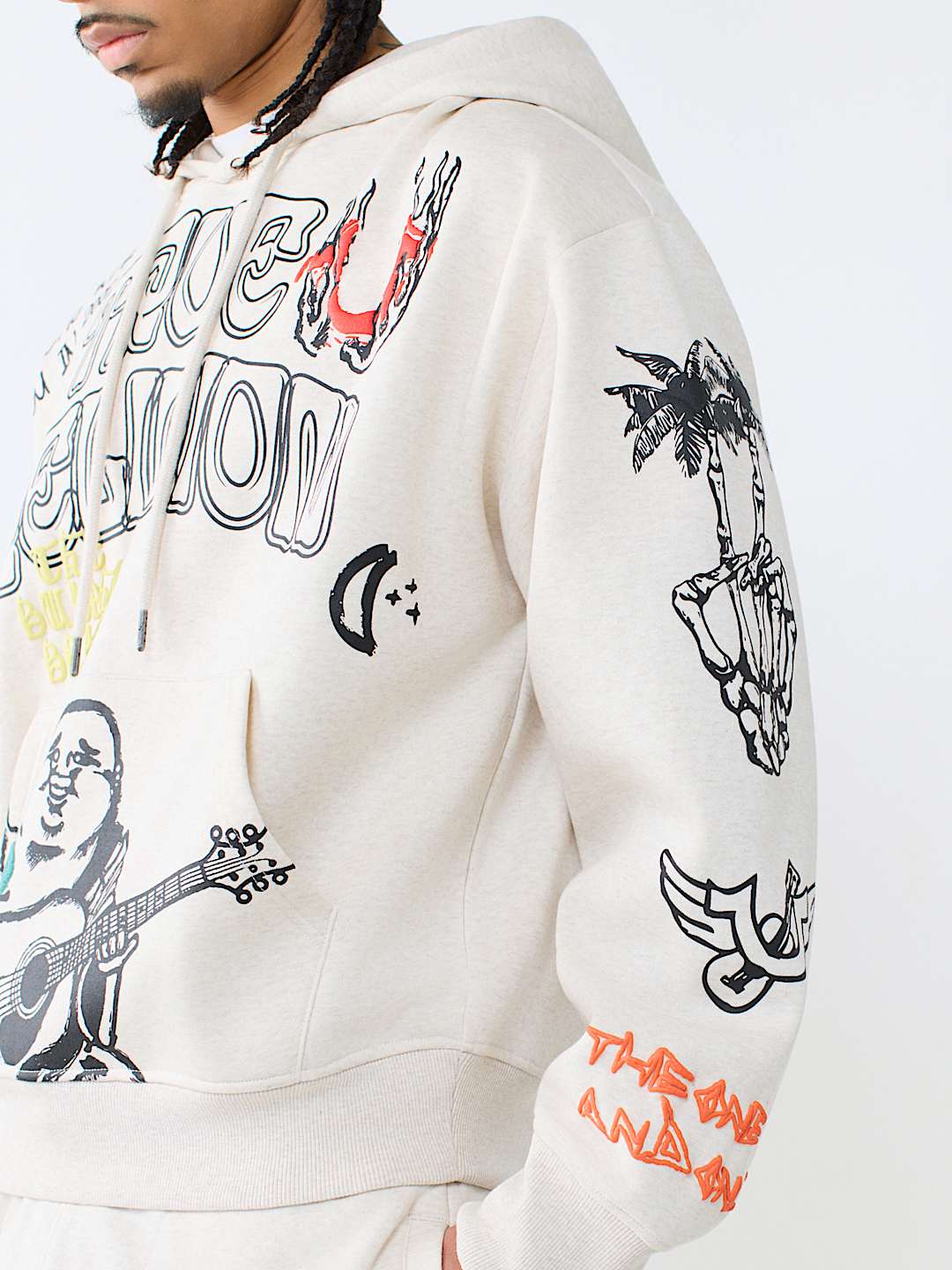SKETCHED LOGO BOXY HOODIE