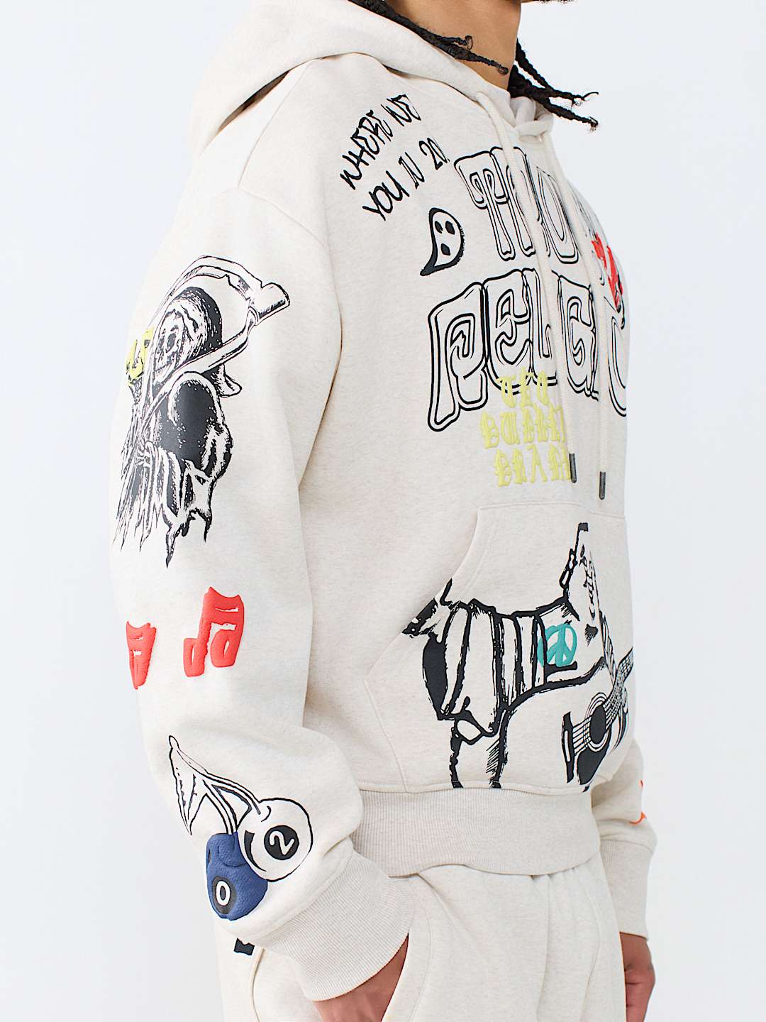 SKETCHED LOGO BOXY HOODIE