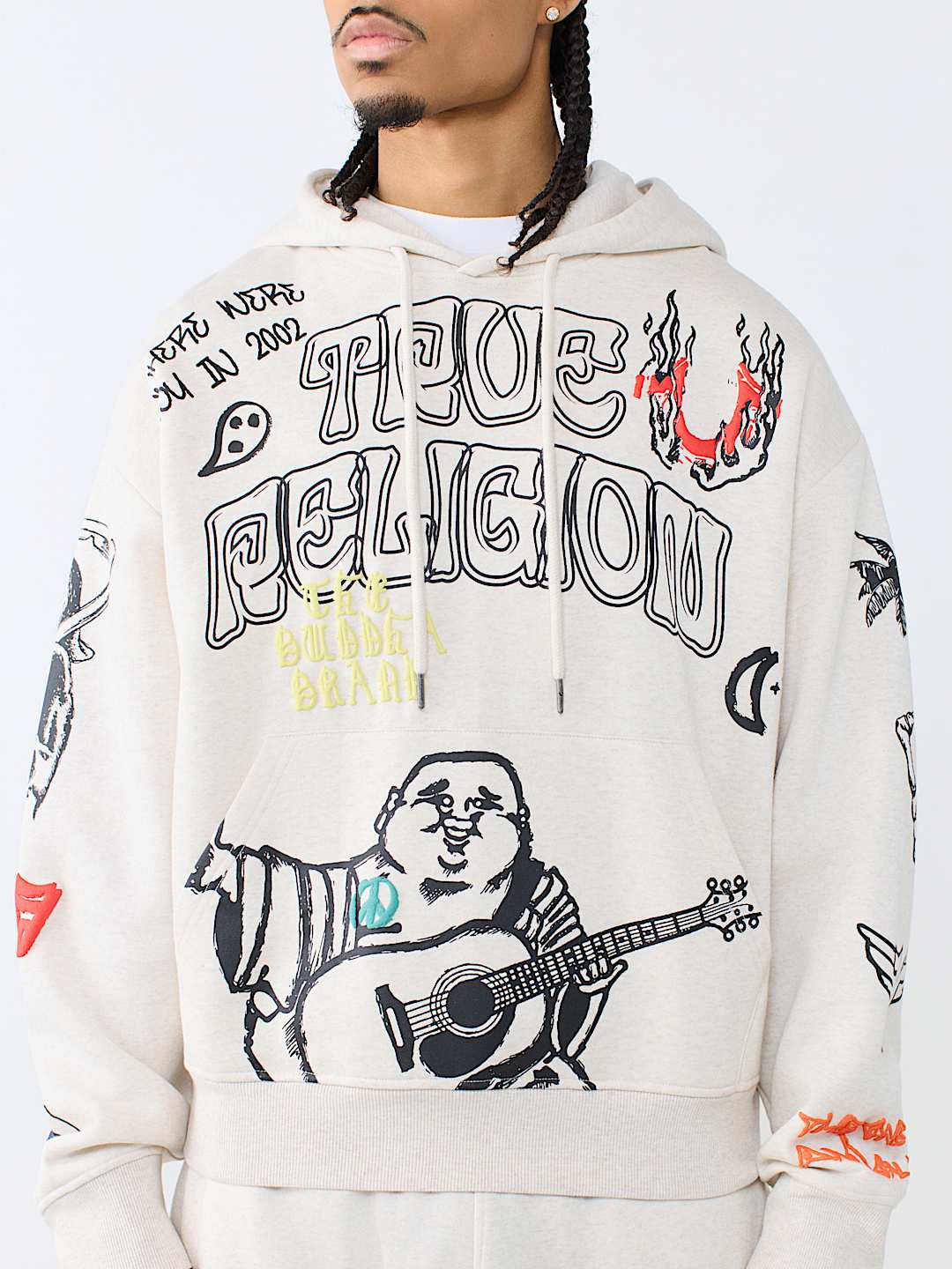 SKETCHED LOGO BOXY HOODIE