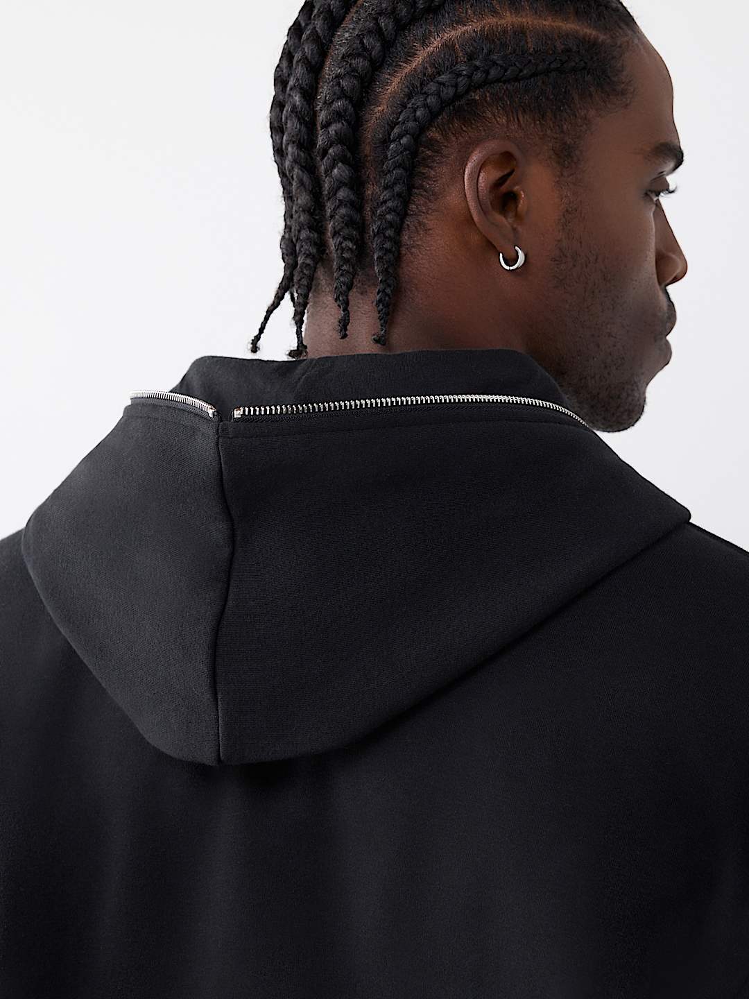 SUDADERA CON CAPUCHA Y CIERRE RELAJADA CON TEXTO Y DIAMANTES DE IMITACI&Oacute;N, image 6