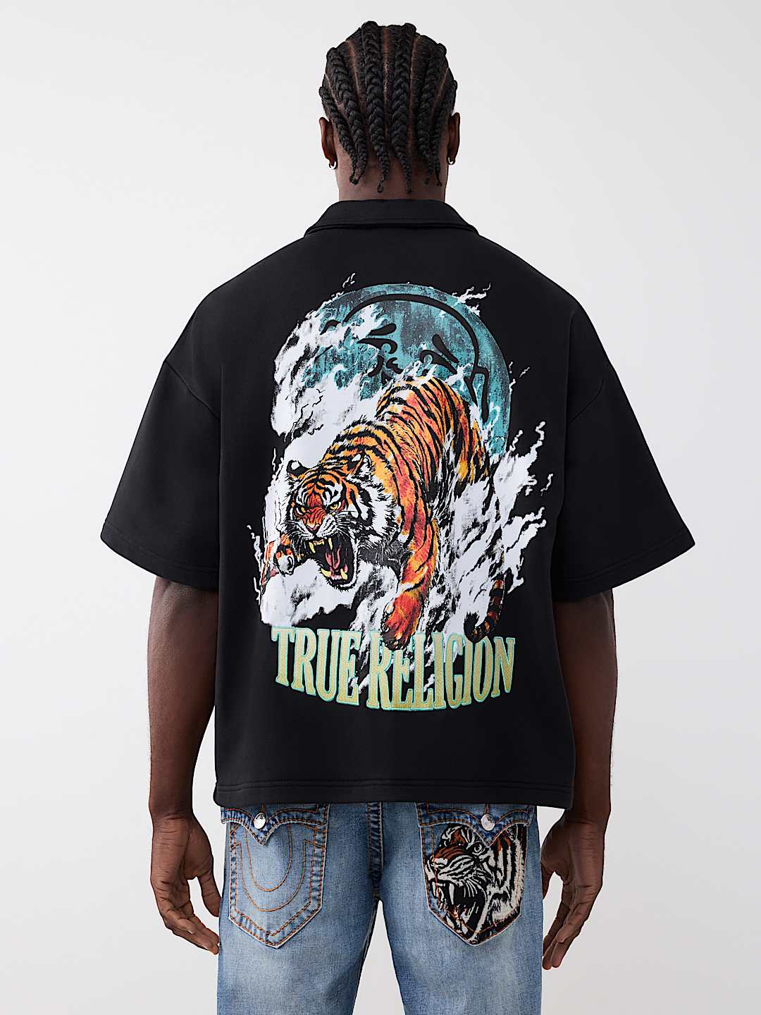 TIGER LOGO OVERSIZED POLO SHIRT, image 1