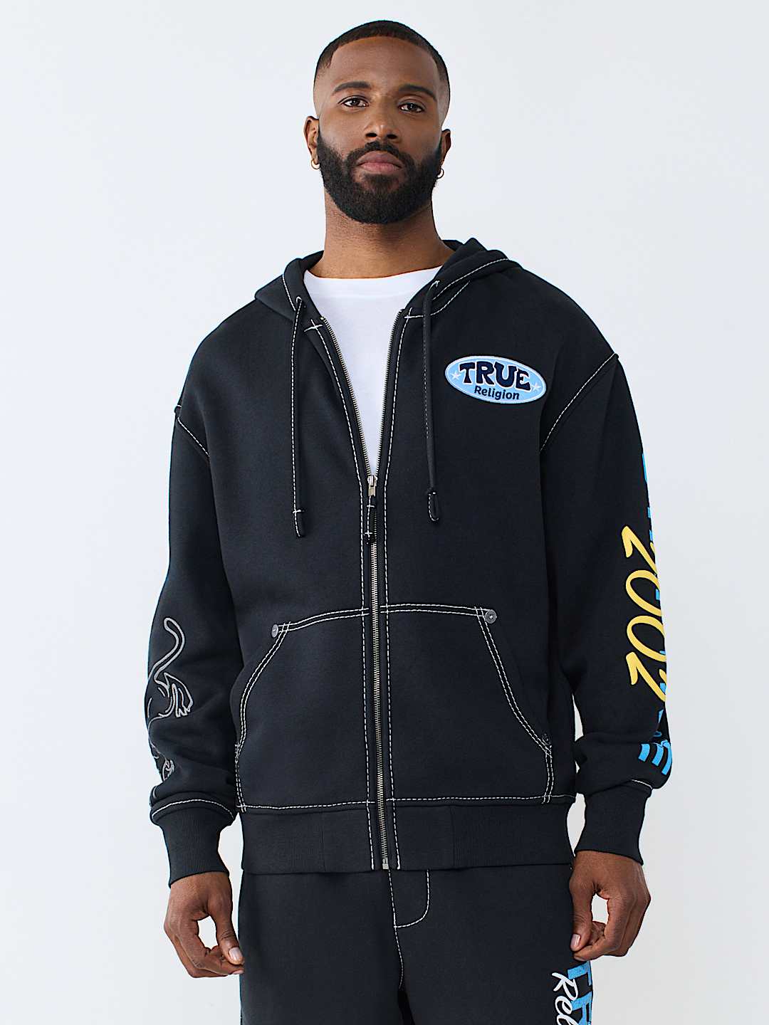 STAY TRUE LOGO BIG T ZIP HOODIE