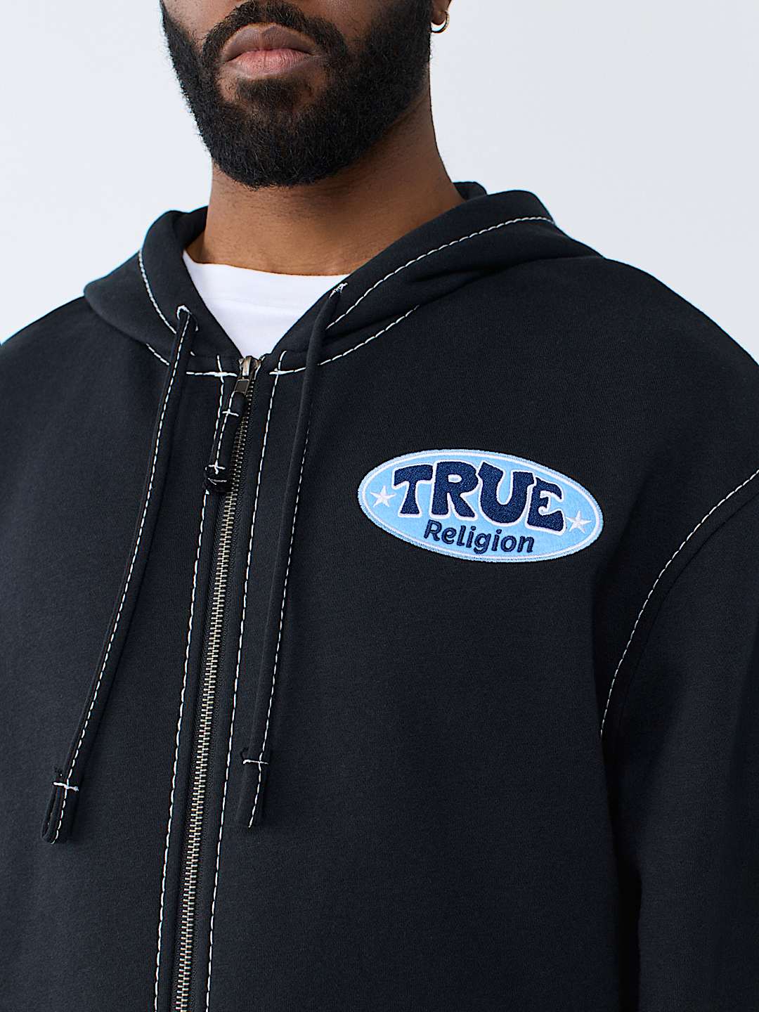 STAY TRUE LOGO BIG T ZIP HOODIE