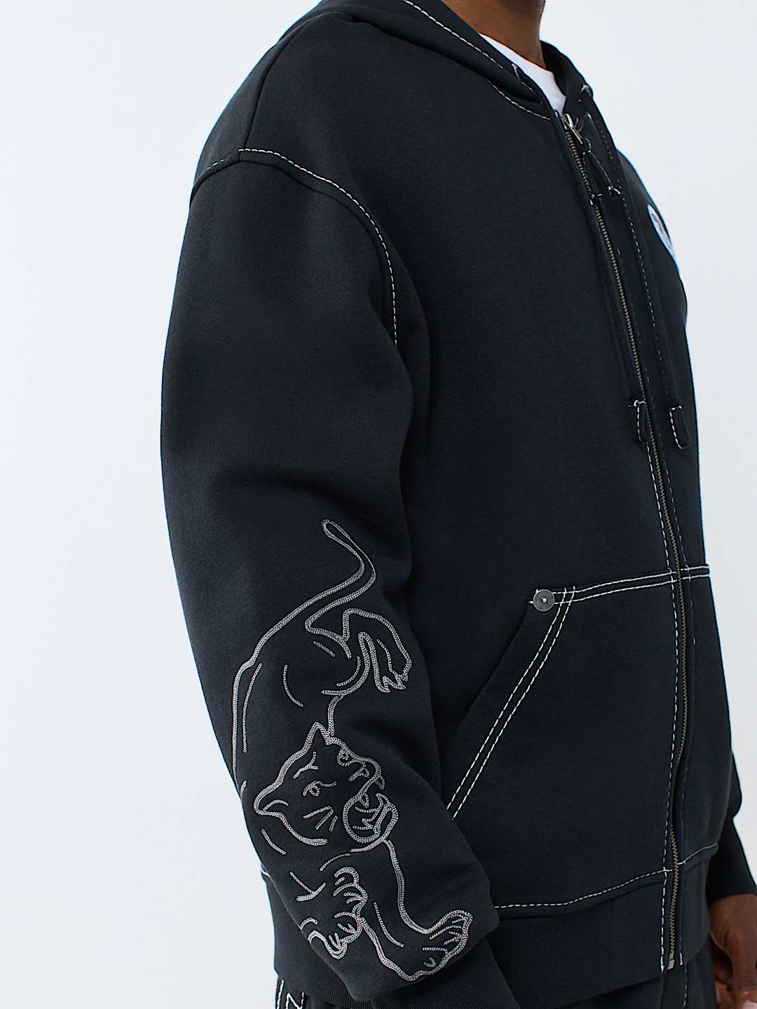 STAY TRUE LOGO BIG T ZIP HOODIE
