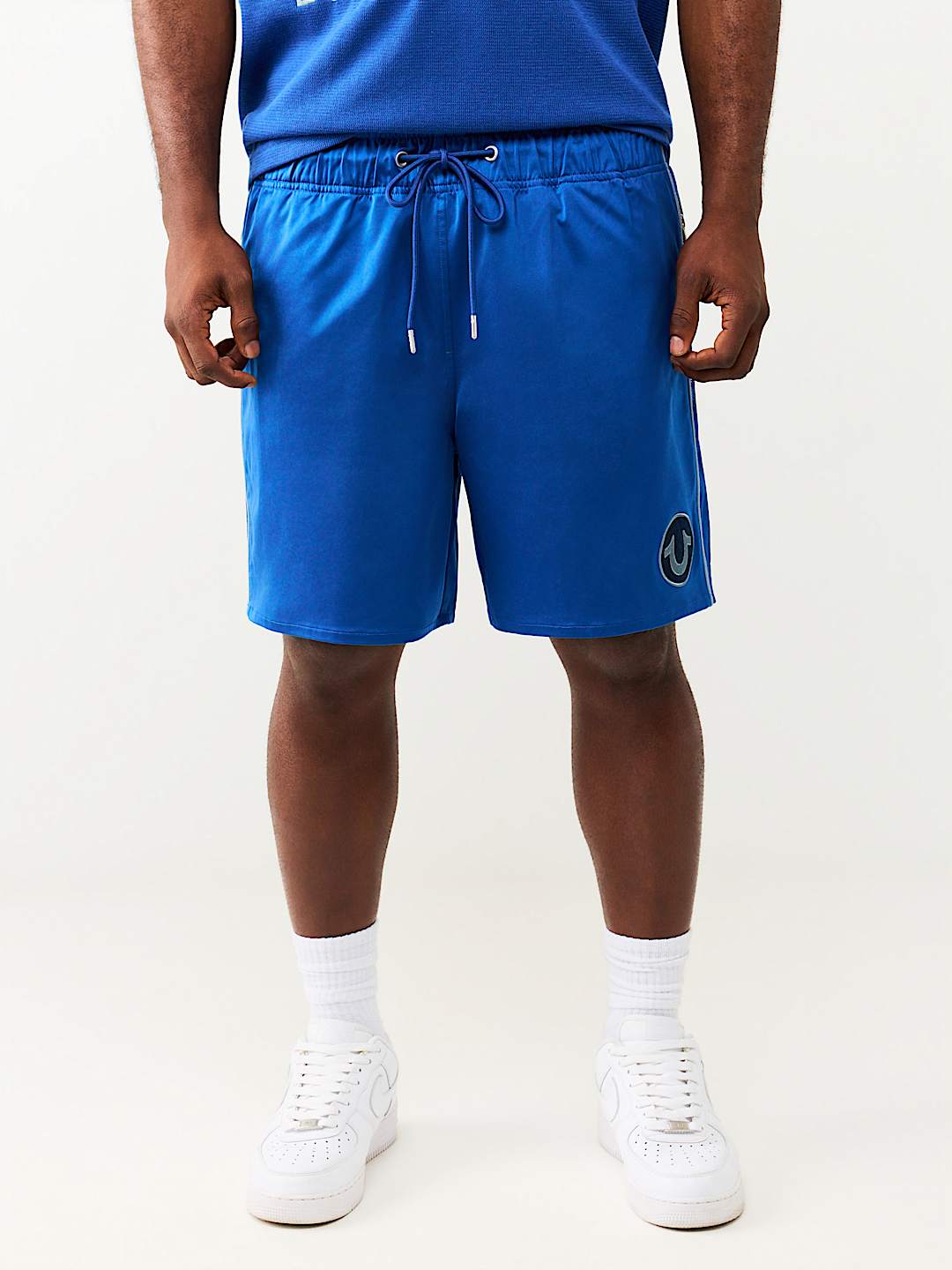 MESH BLOCK SATIN SHORT