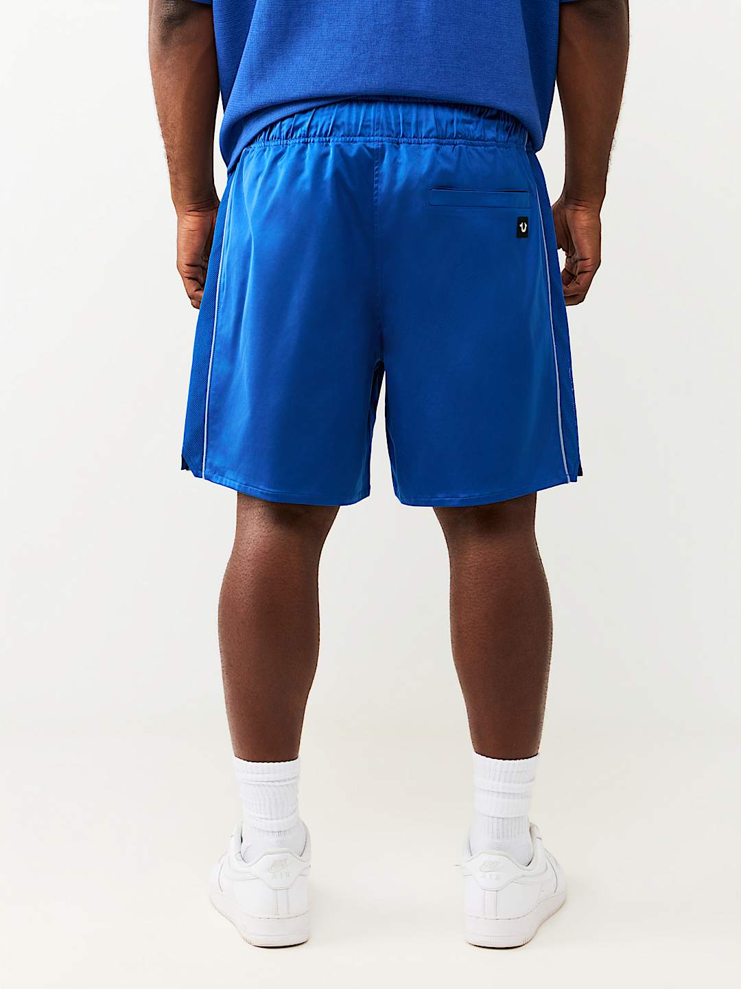 MESH BLOCK SATIN SHORT