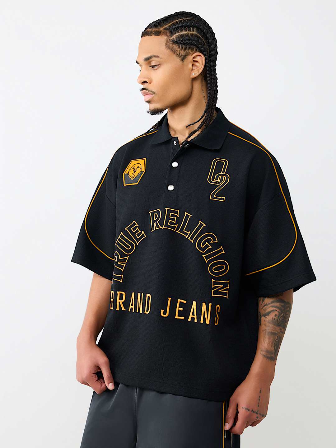 MULTI-LOGO OVERSIZED POLO SHIRT