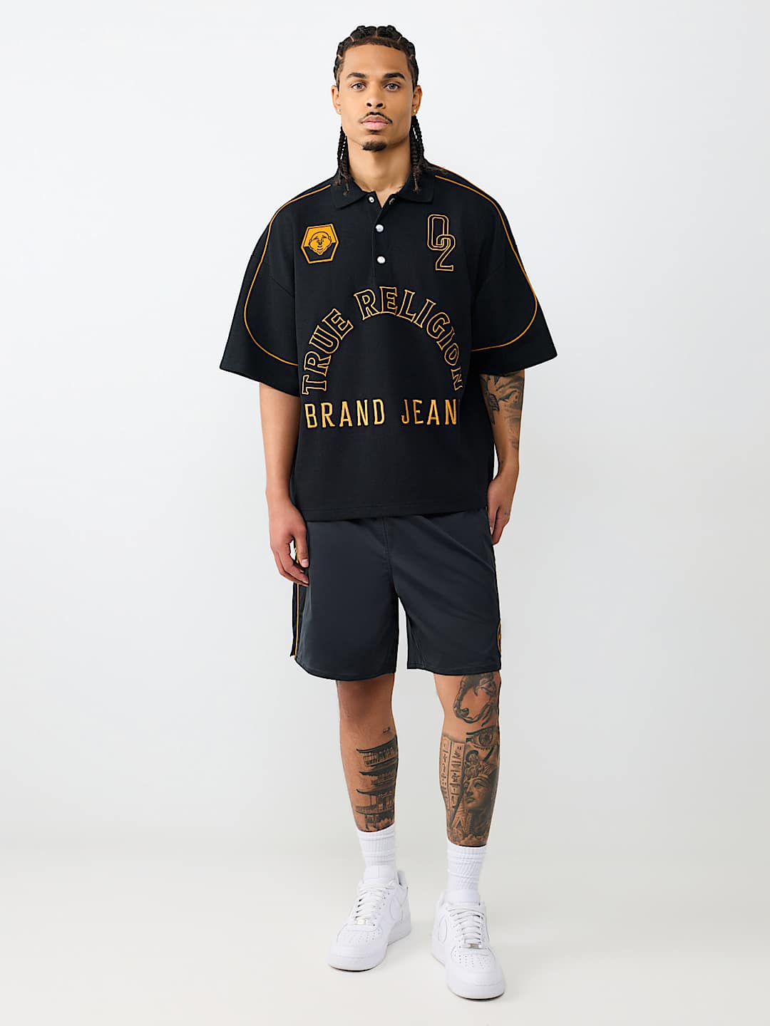 MULTI-LOGO OVERSIZED POLO SHIRT