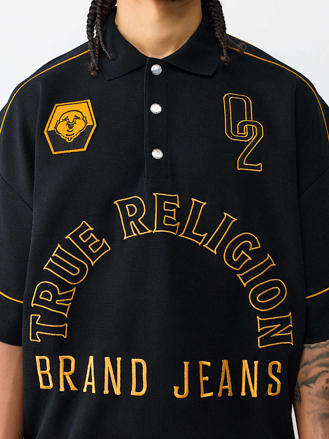 MULTI-LOGO OVERSIZED POLO SHIRT