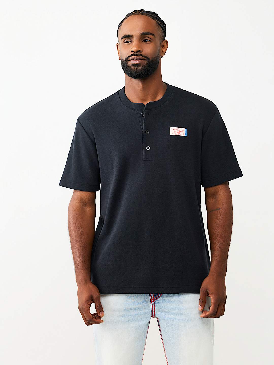 BUDDHA HEAVY KNIT HENLEY TEE