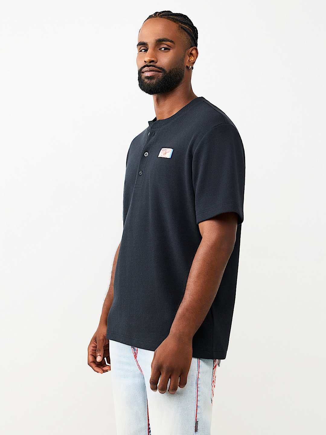 BUDDHA HEAVY KNIT HENLEY TEE