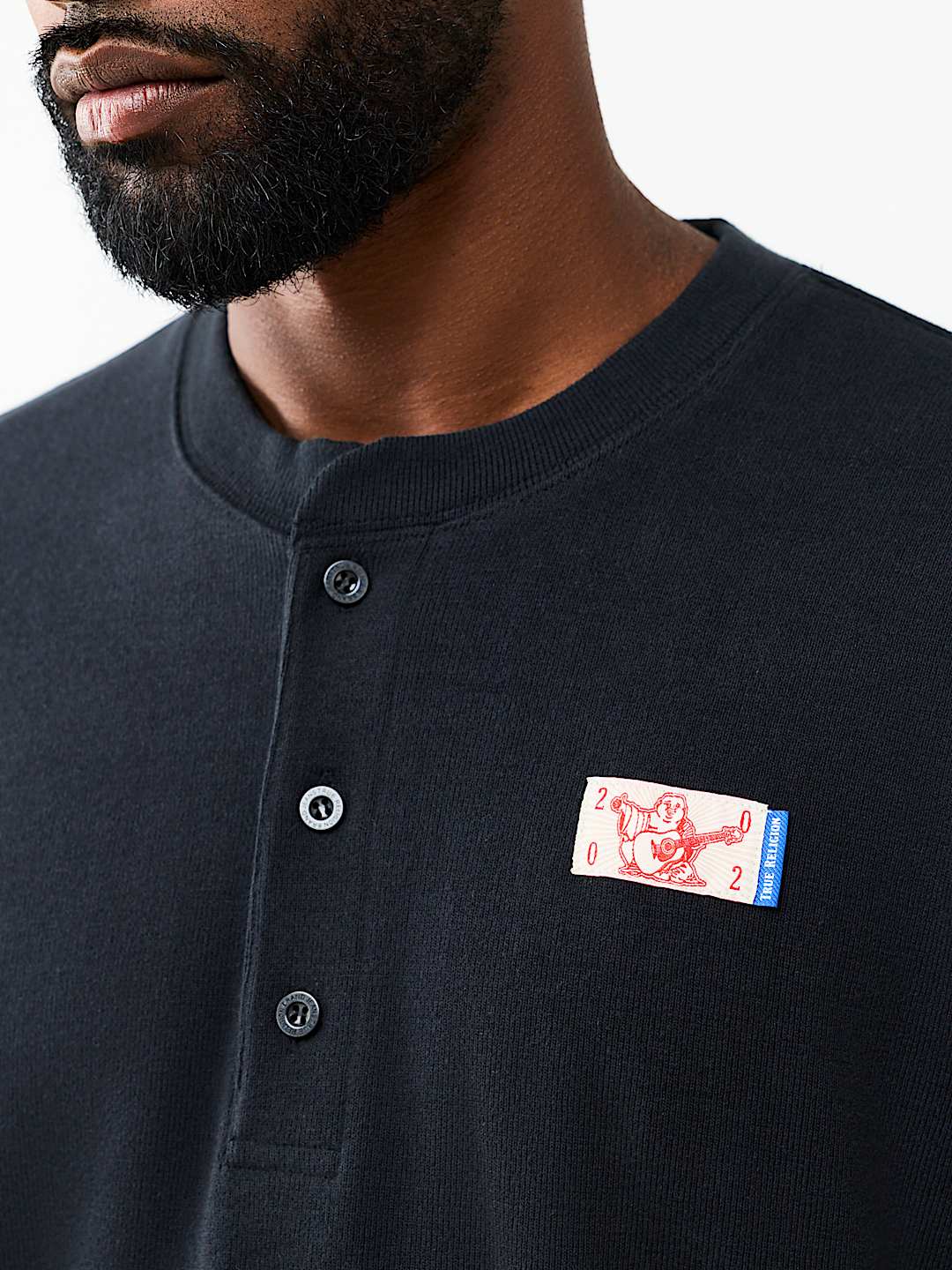 BUDDHA HEAVY KNIT HENLEY TEE