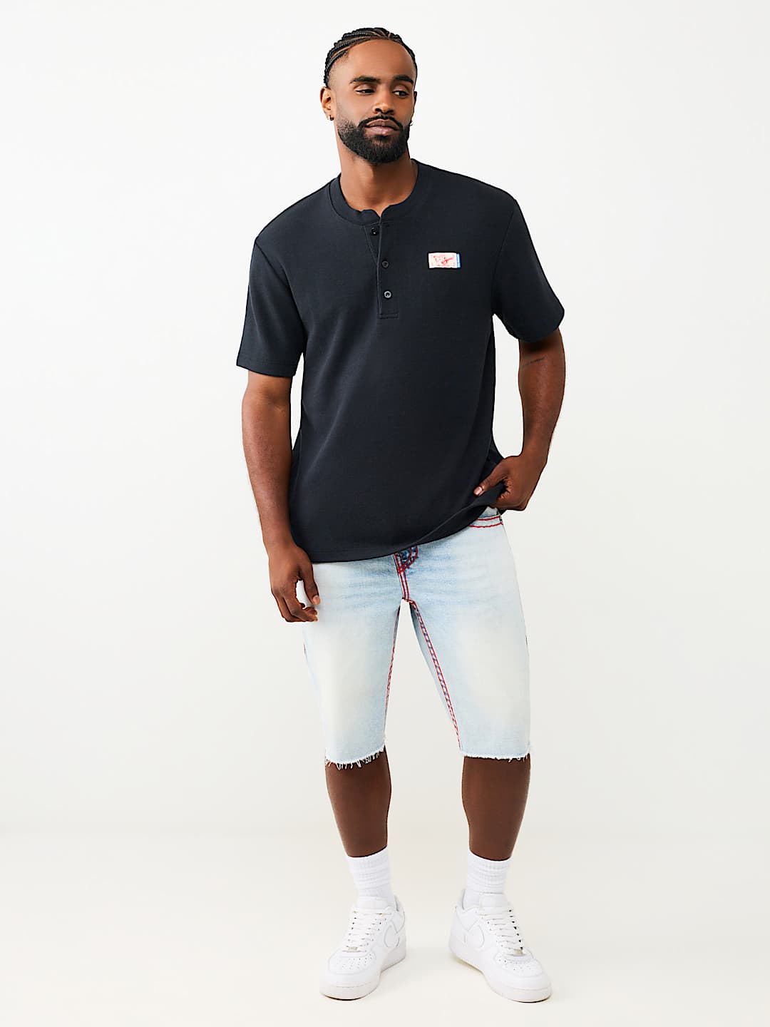 BUDDHA HEAVY KNIT HENLEY TEE
