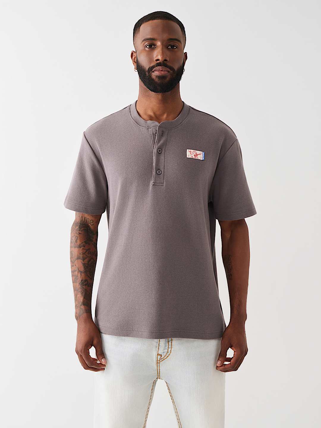 BUDDHA HEAVY KNIT HENLEY TEE