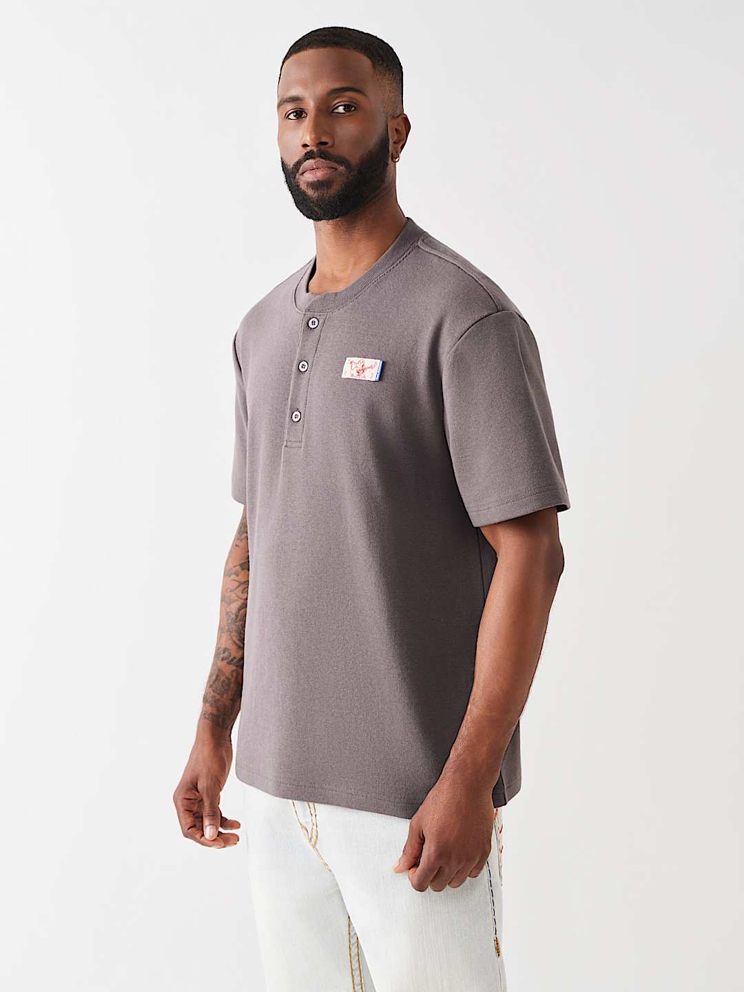 BUDDHA HEAVY KNIT HENLEY TEE