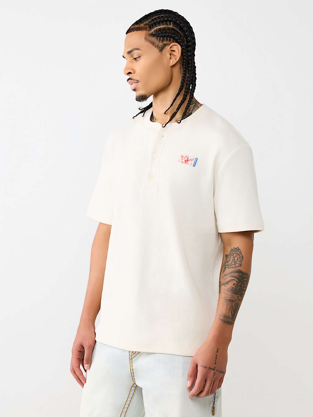 BUDDHA HEAVY KNIT HENLEY TEE