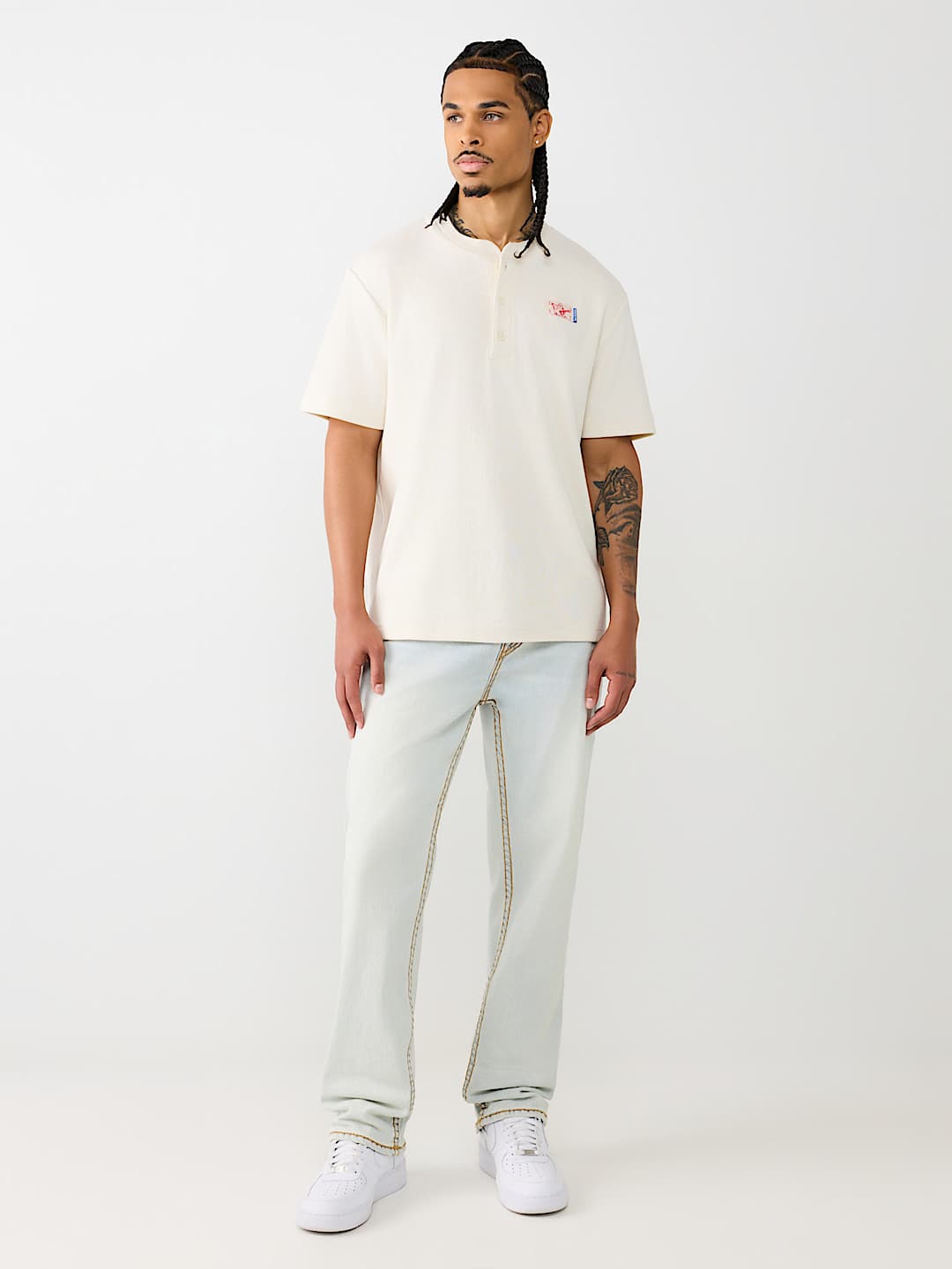 BUDDHA HEAVY KNIT HENLEY TEE