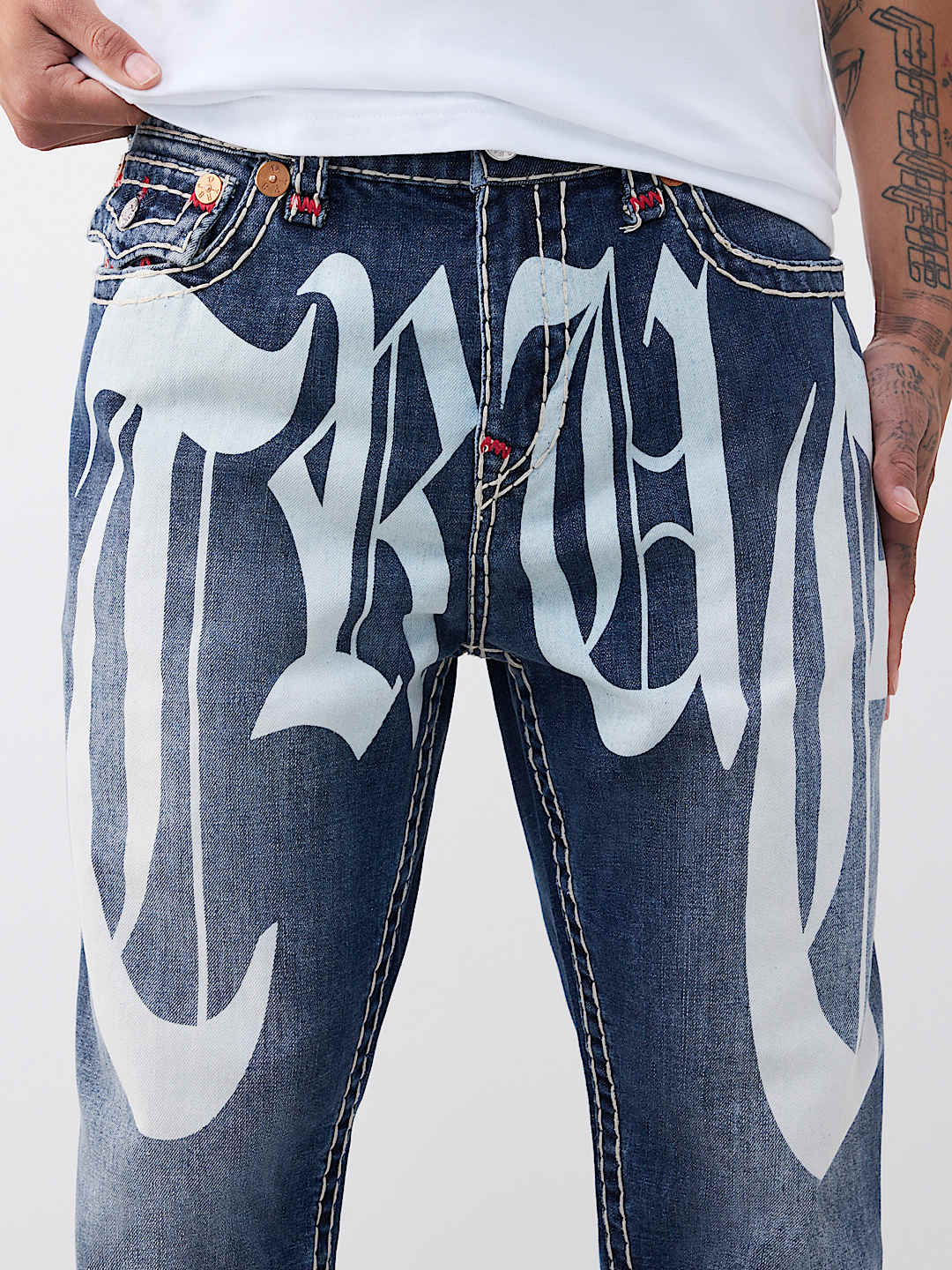 BOBBY SUPER T GRAPHIC FLAP BAGGY JEAN 32", image 4