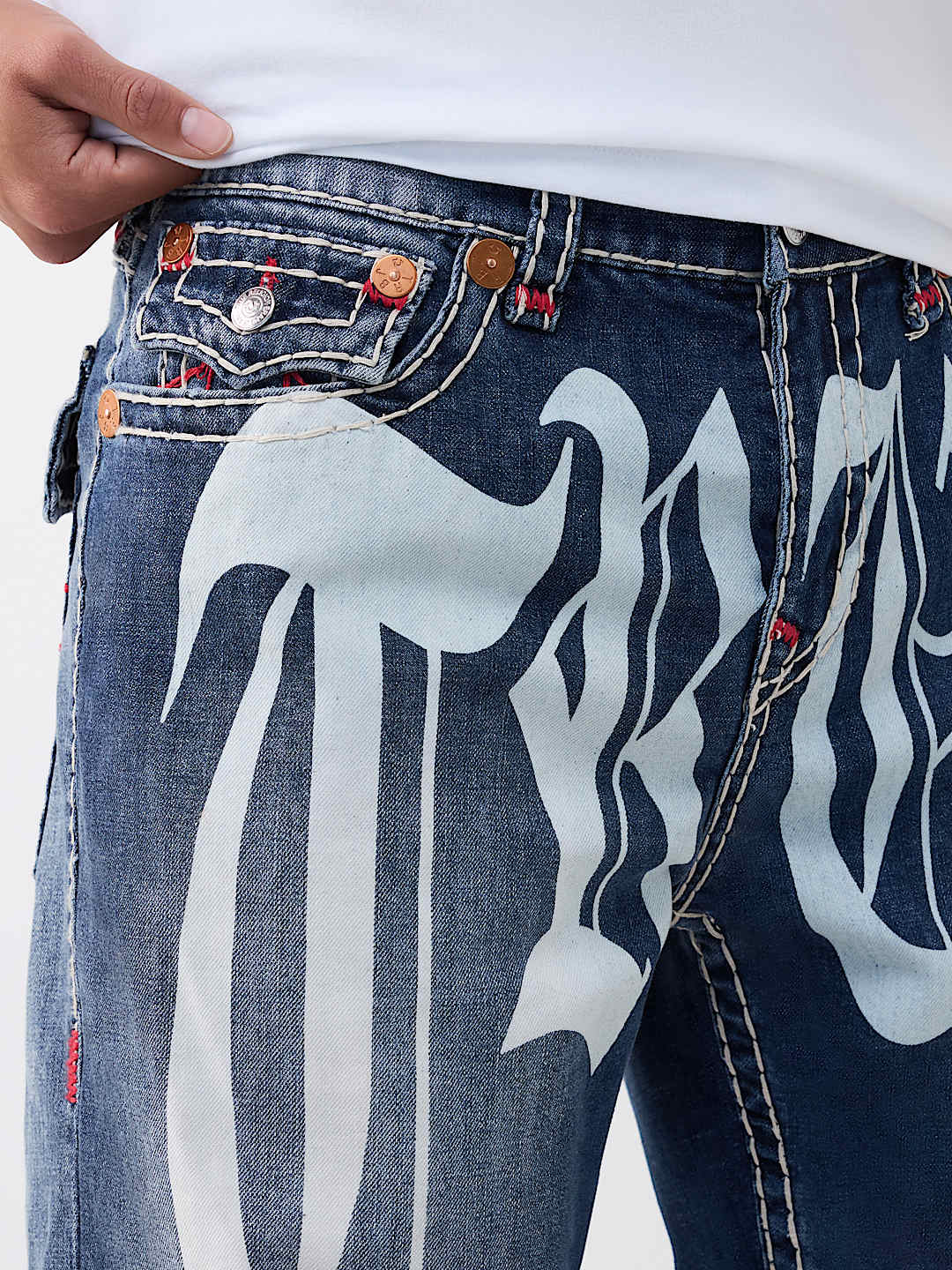 BOBBY SUPER T GRAPHIC FLAP BAGGY JEAN 32", image 8