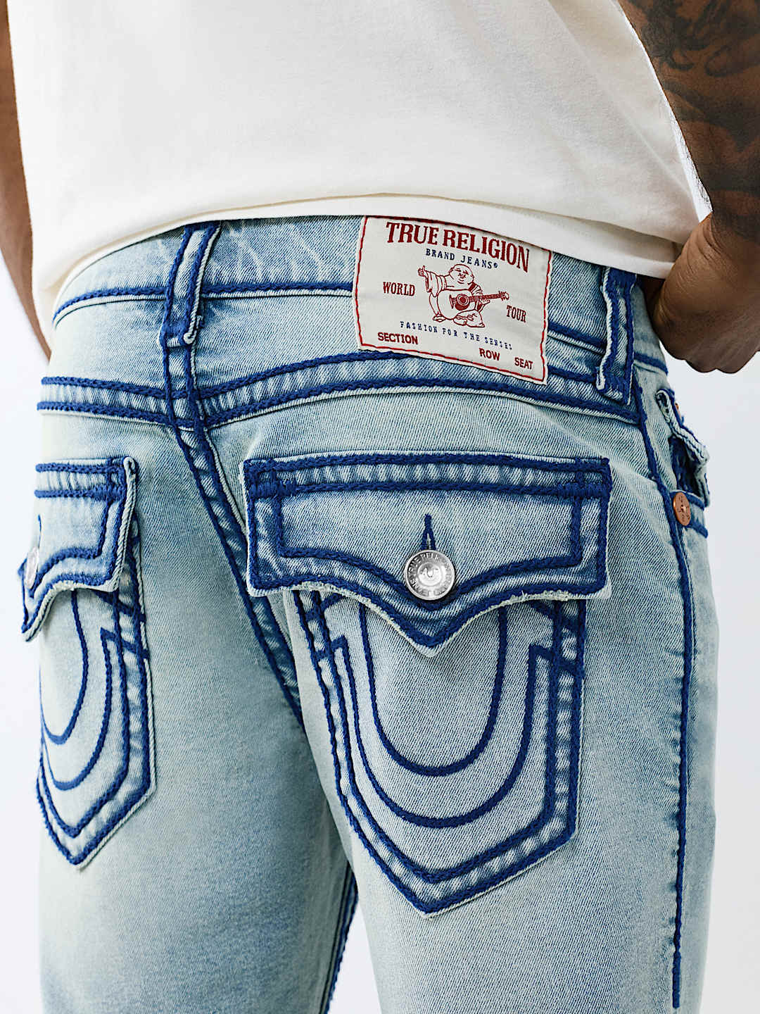 RICKY FRAYED HEM ROPE STITCH FLAP SHORT