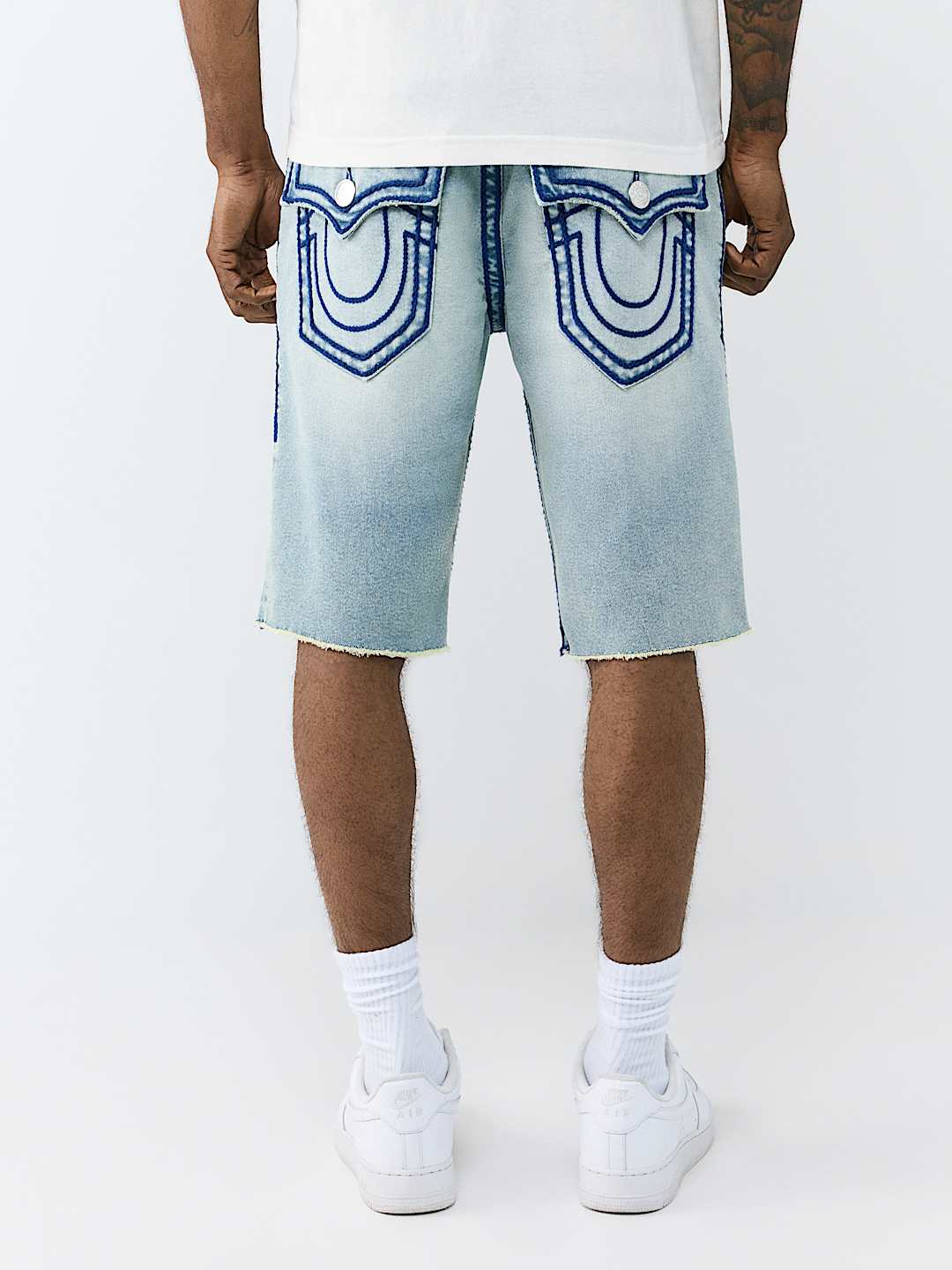 RICKY FRAYED HEM ROPE STITCH FLAP SHORT