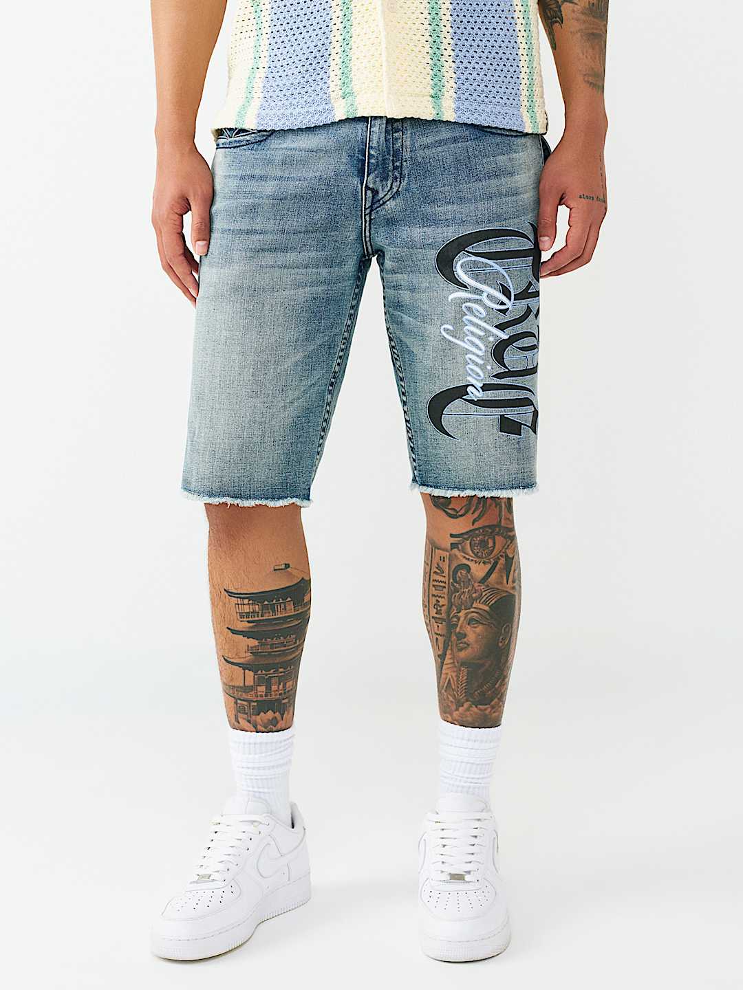 RICKY GRAPHIC FRAYED HEM FLAP SHORT, image 3