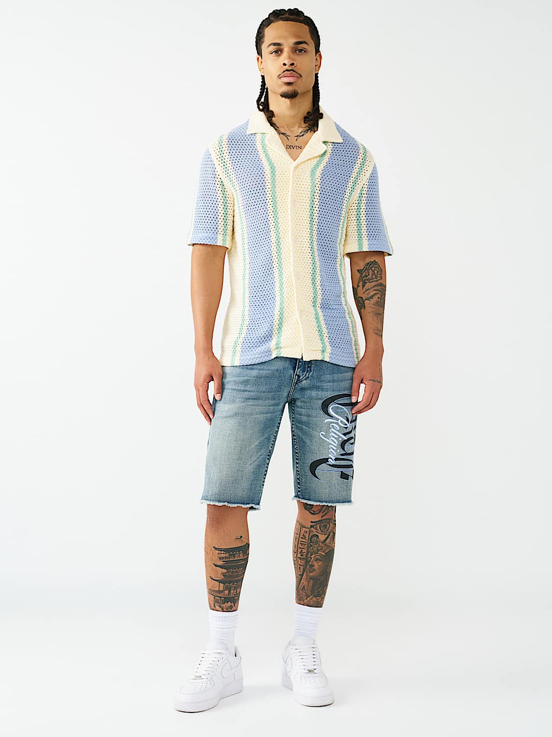 RICKY GRAPHIC FRAYED HEM FLAP SHORT, image 6