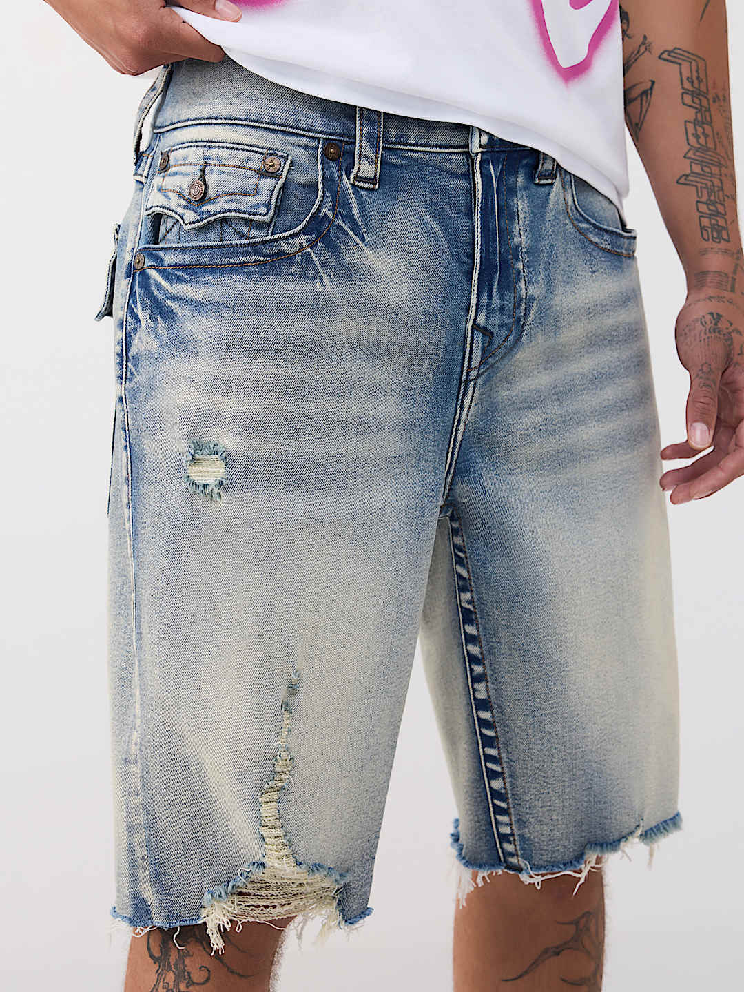 BOBBY DESTROYED HEM FLAP BAGGY SHORT, image 5
