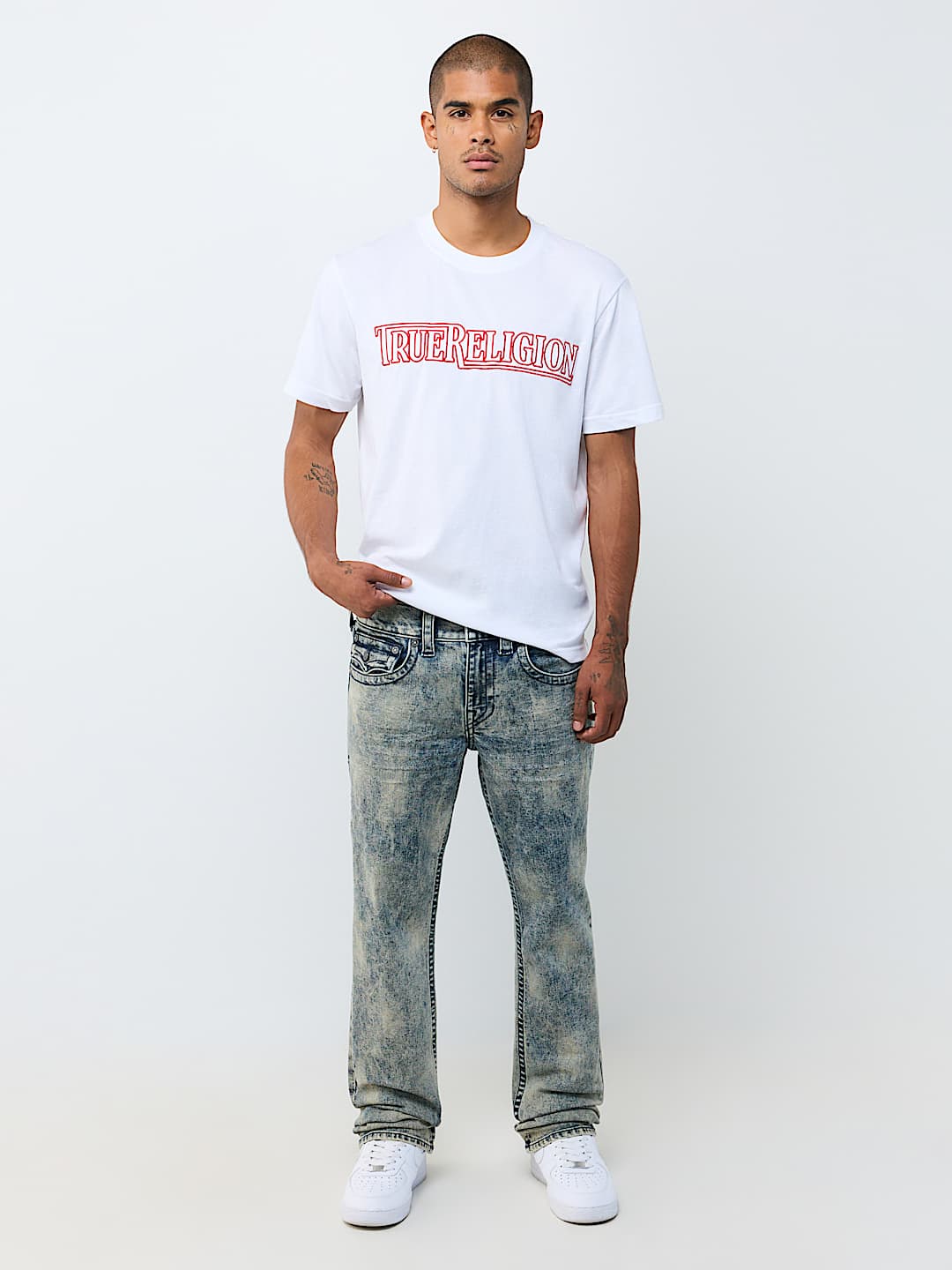 RICKY ACID WASH FLAP STRAIGHT JEAN 34"