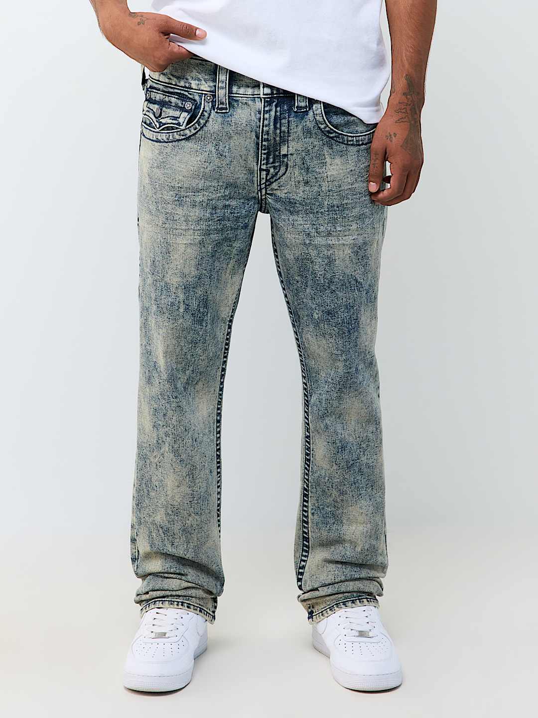 RICKY ACID WASH FLAP STRAIGHT JEAN 34"