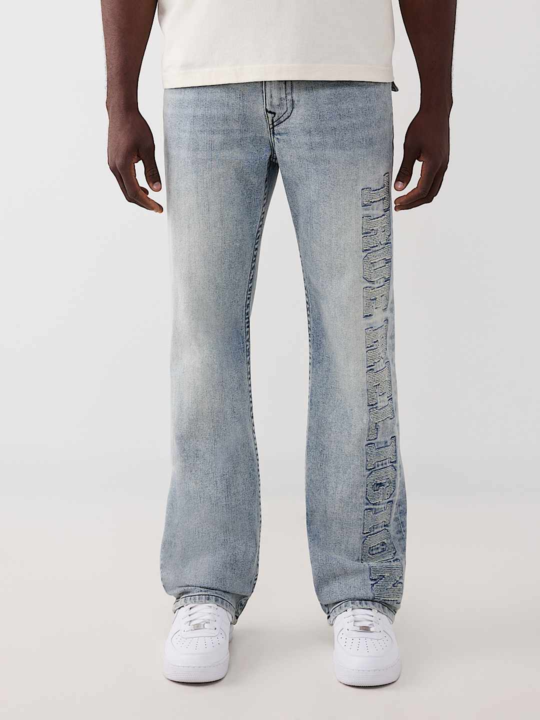 BILLY MENDED LOGO FLAP BOOTCUT JEAN 34"