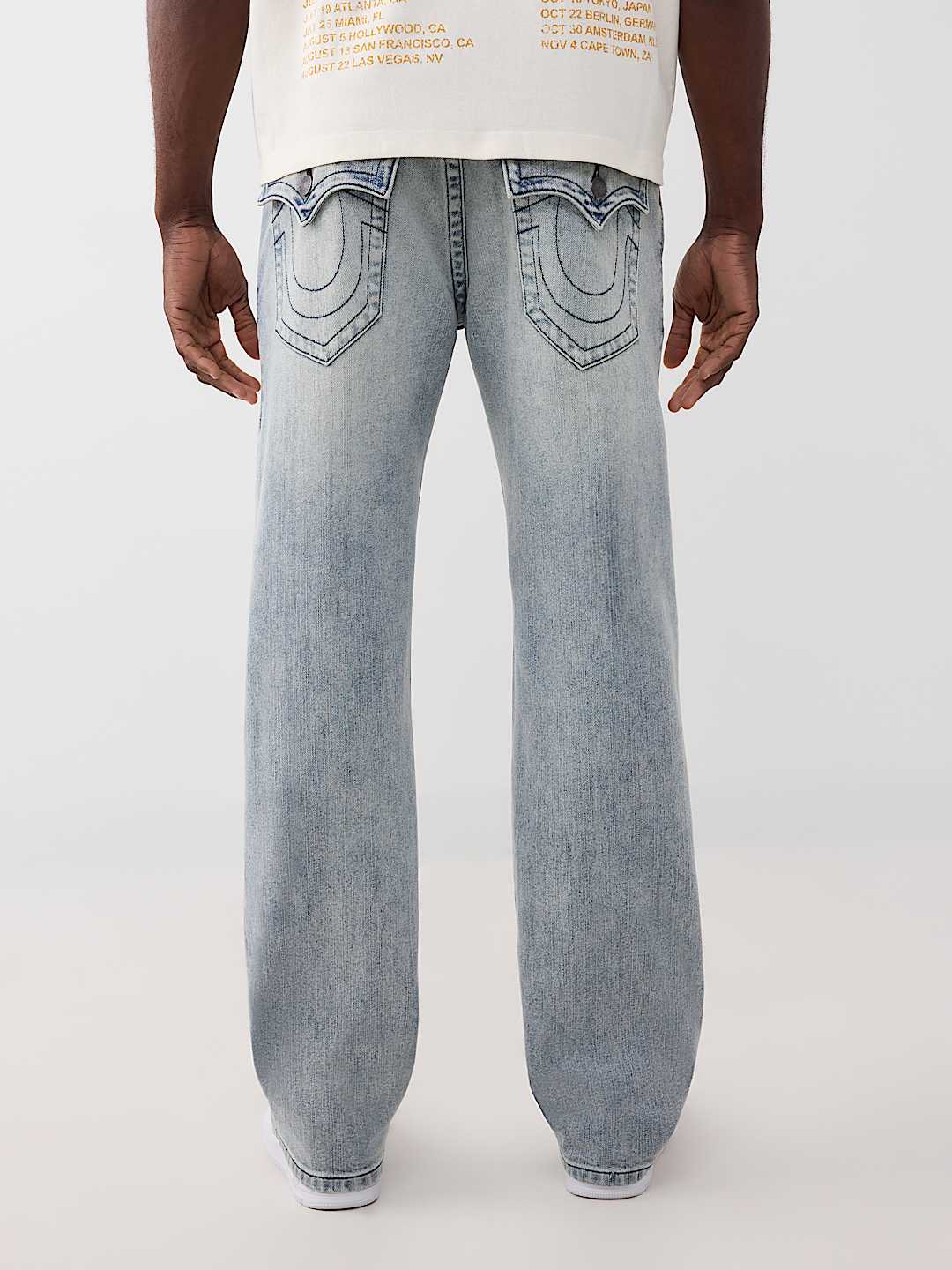 BILLY MENDED LOGO FLAP BOOTCUT JEAN 34"