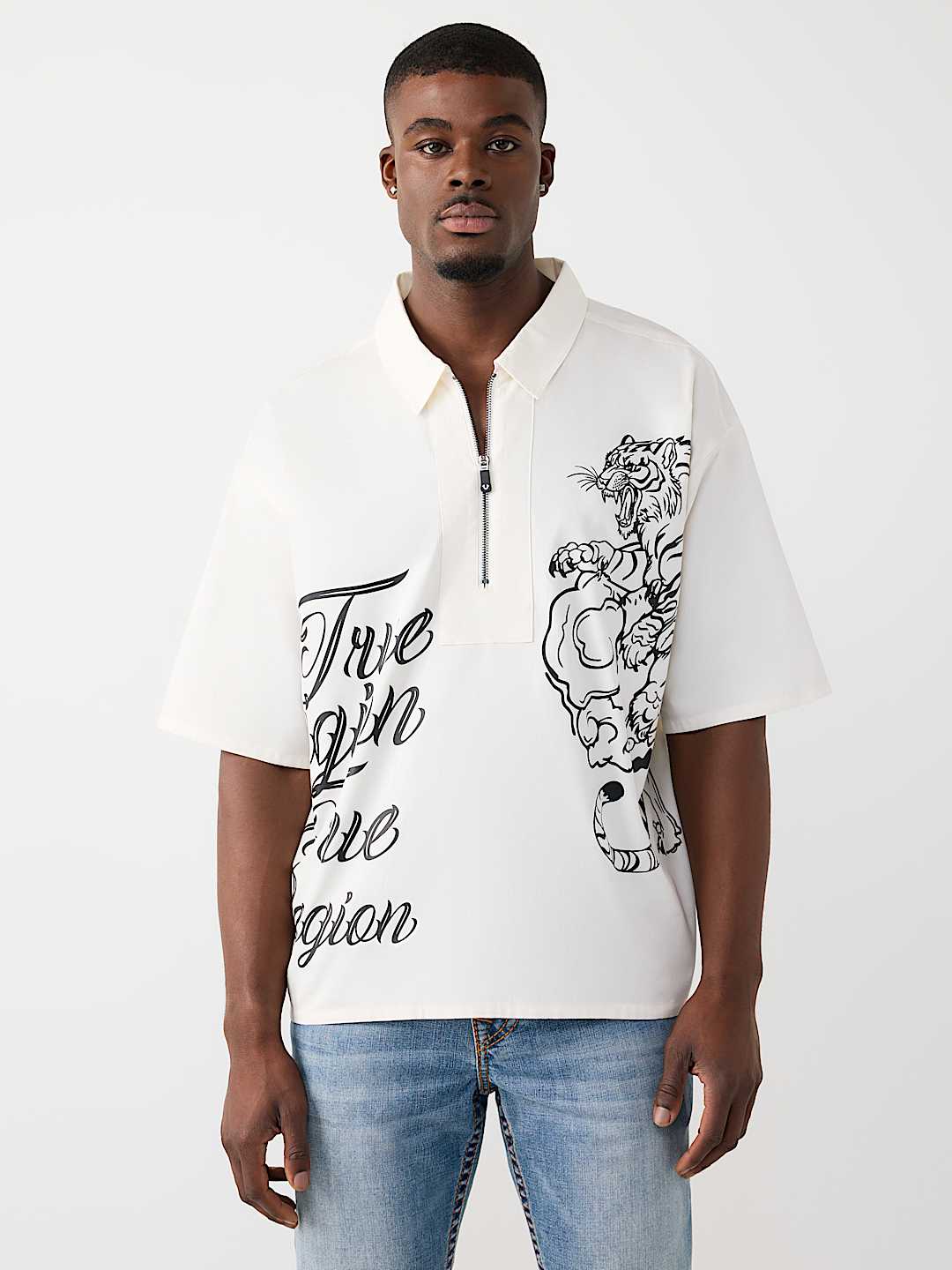 CAMISA DE TIGRE CON MEDIO CIERRE, image 1