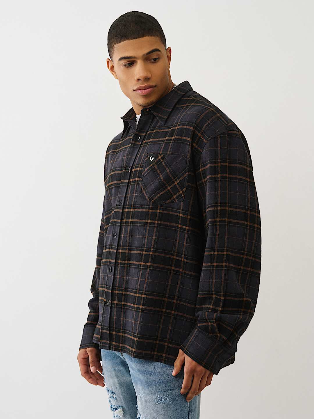 CAMISETA TEJIDA A CUADROS CON CRISTALES, image 3